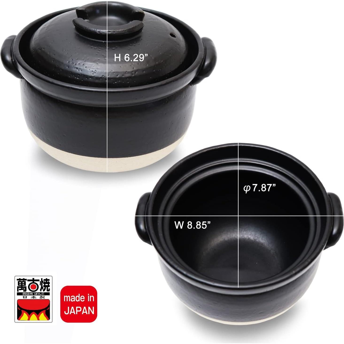 Olla de arroz DONABE TOYO CASE 3 tazas cerámica japonesa