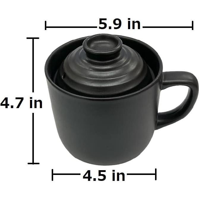 Cocedor de Arroz para Microondas Daiso 1 Taza Cerámica Negro