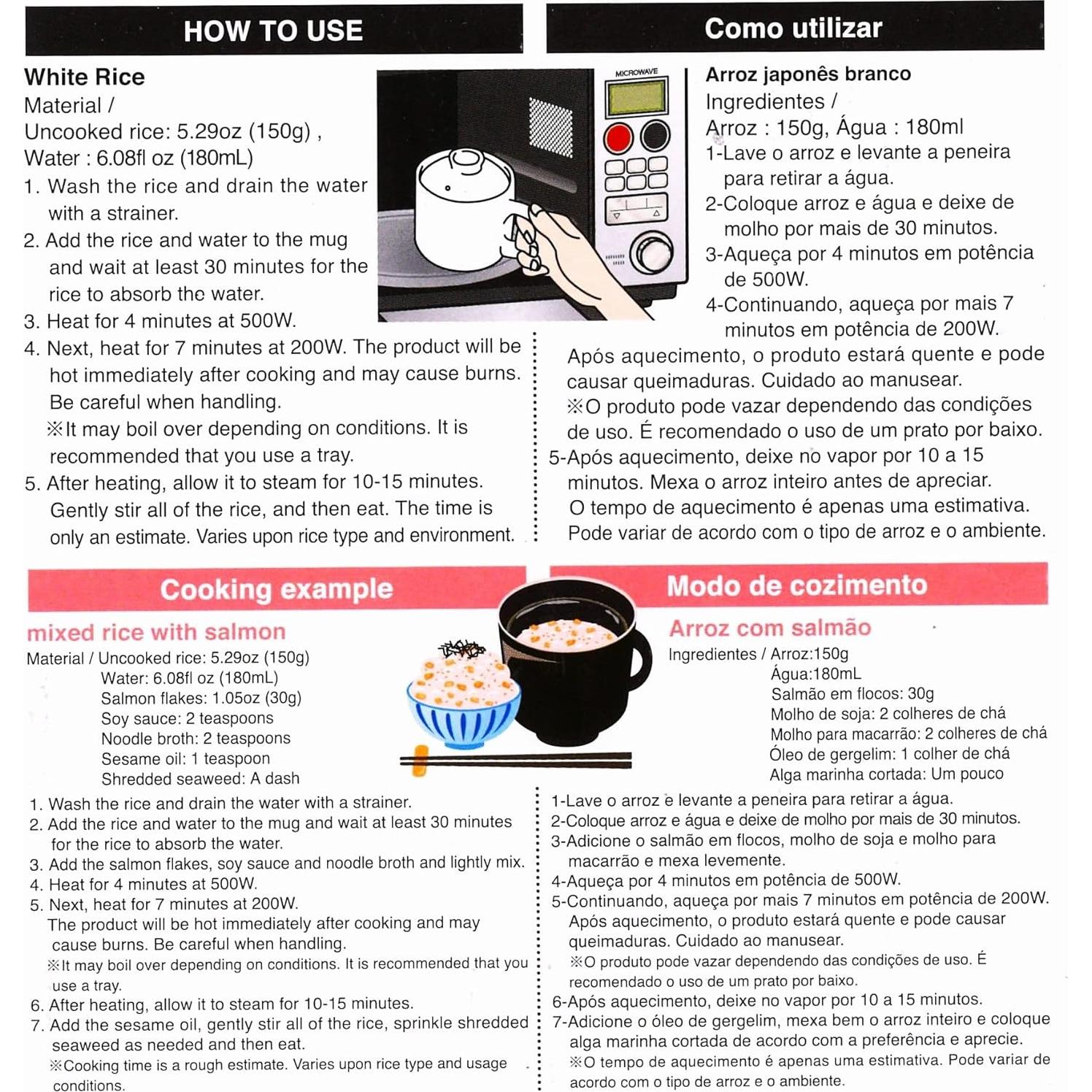 Cocedor de Arroz para Microondas Daiso 1 Taza Cerámica Negro