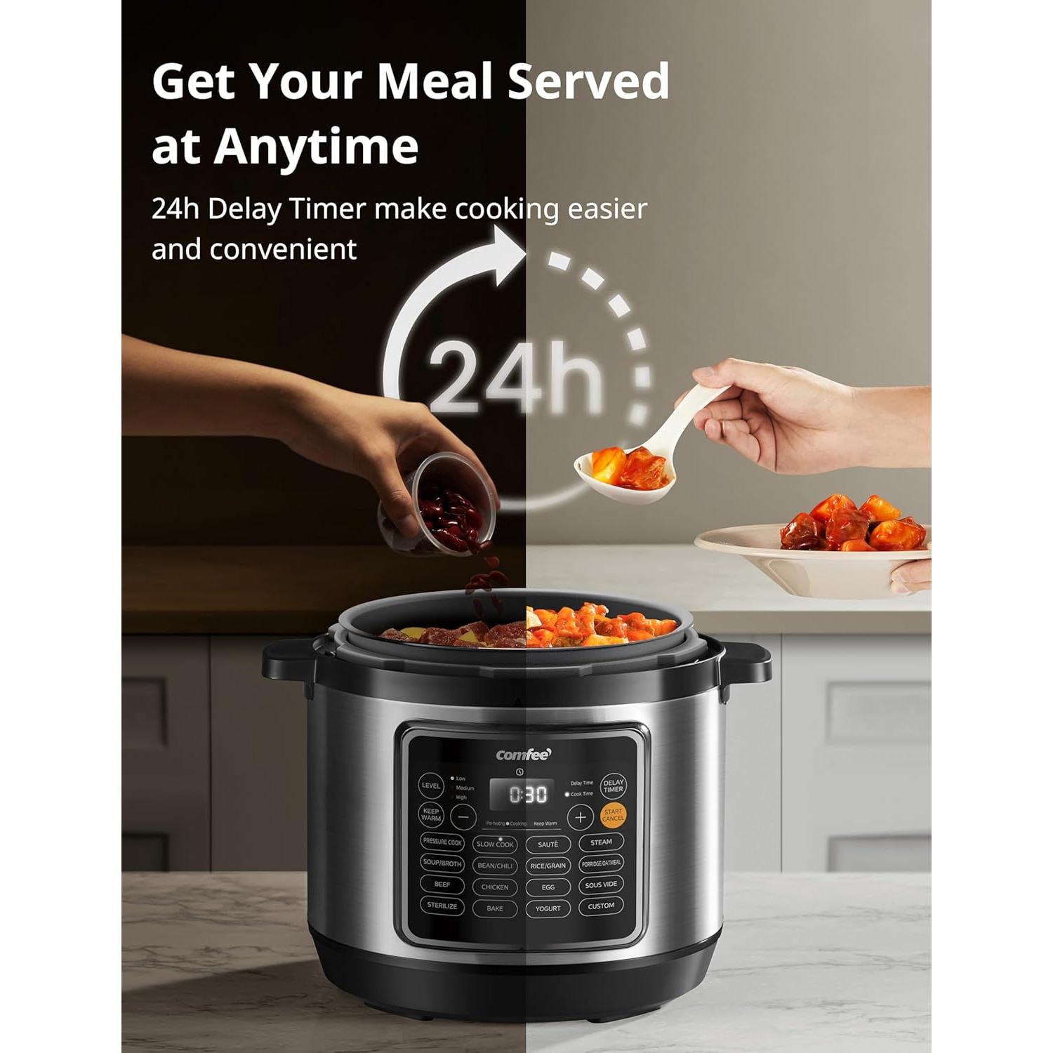 Olla de Presión COMFEE 8 Cuartos 16 Funciones Cerámica