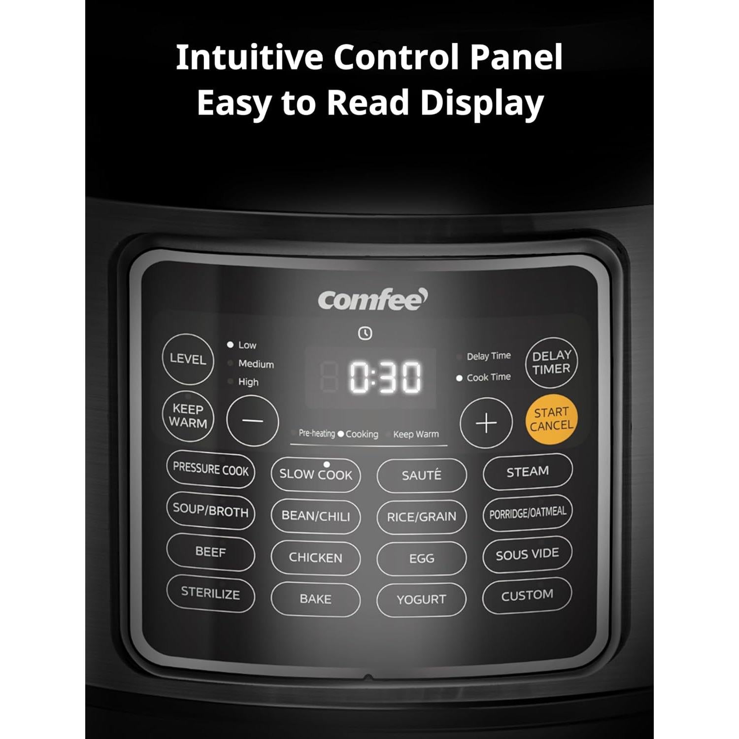 Olla de Presión COMFEE 8 Cuartos 16 Funciones Cerámica