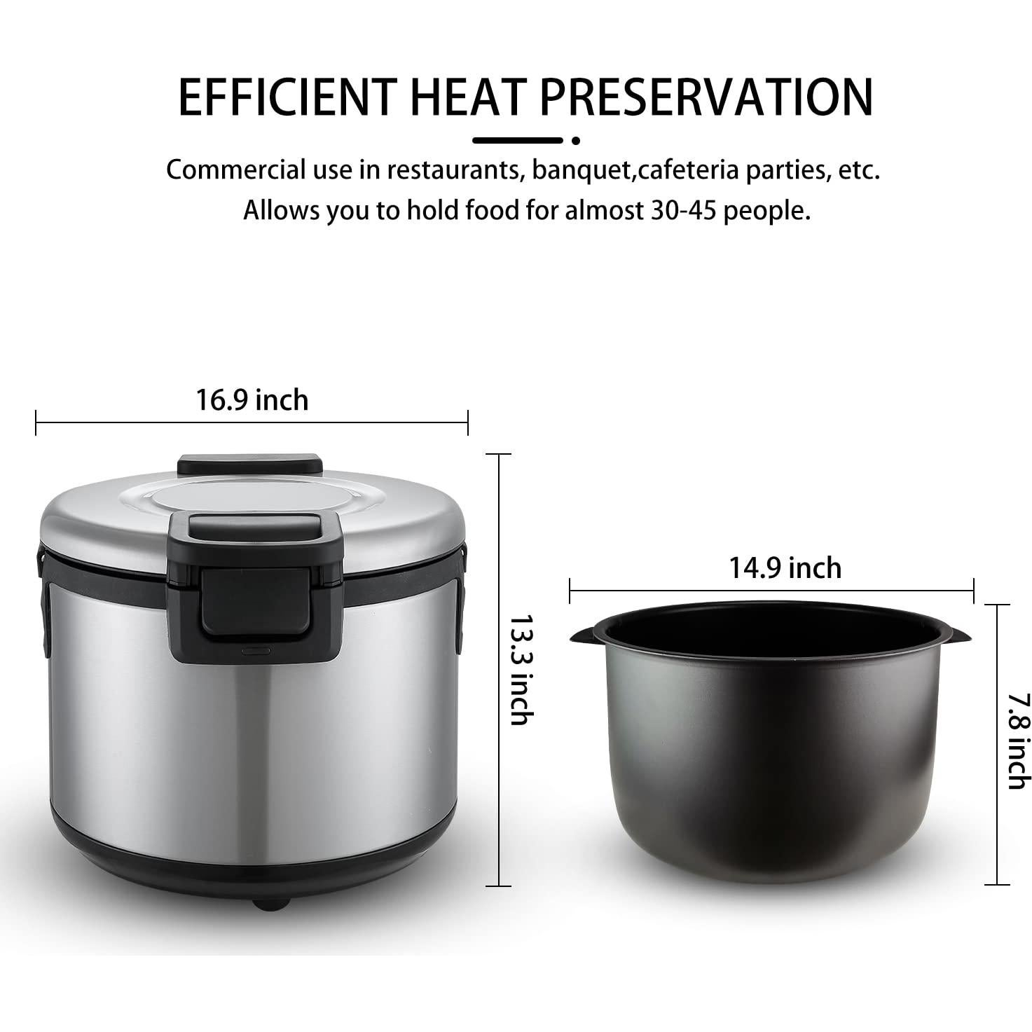 Calentador de Arroz PYY 18QT Acero Inoxidable Antiadherente