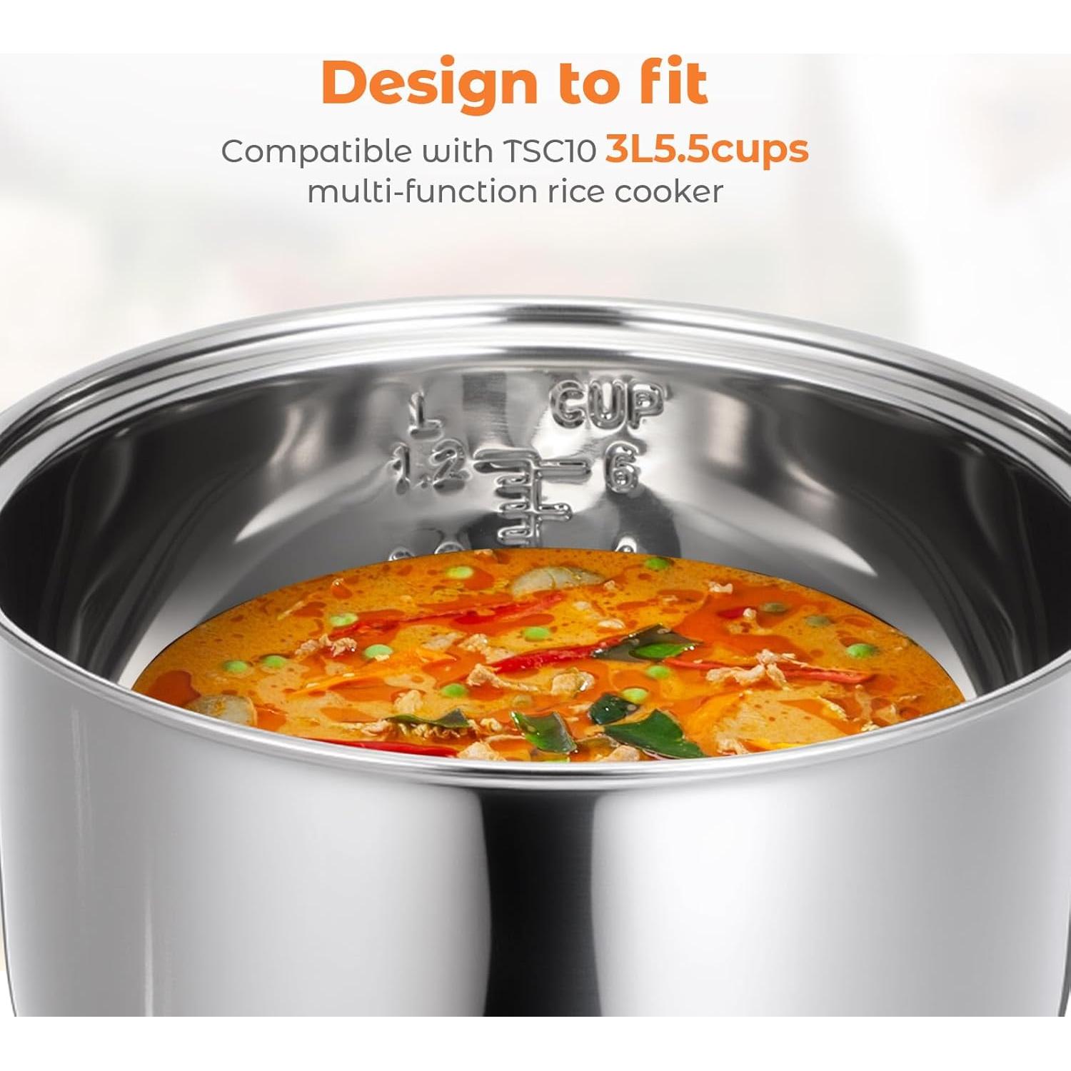 Olla Interna de Acero Inoxidable 304 Baderke 3L Compatible Zojirushi