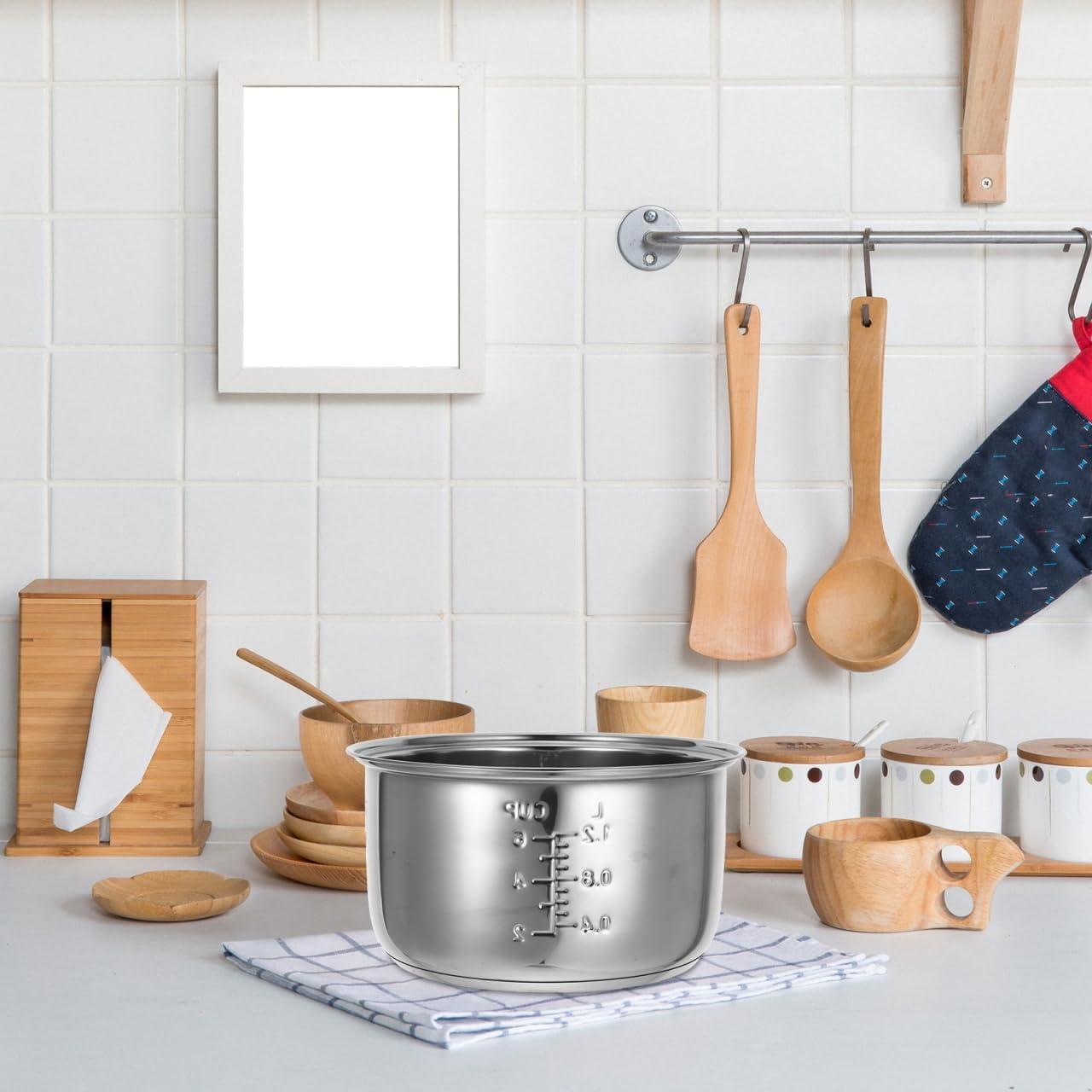 Olla Interior de Acero Inoxidable 3L BRIGHTFUFU para Arrocera