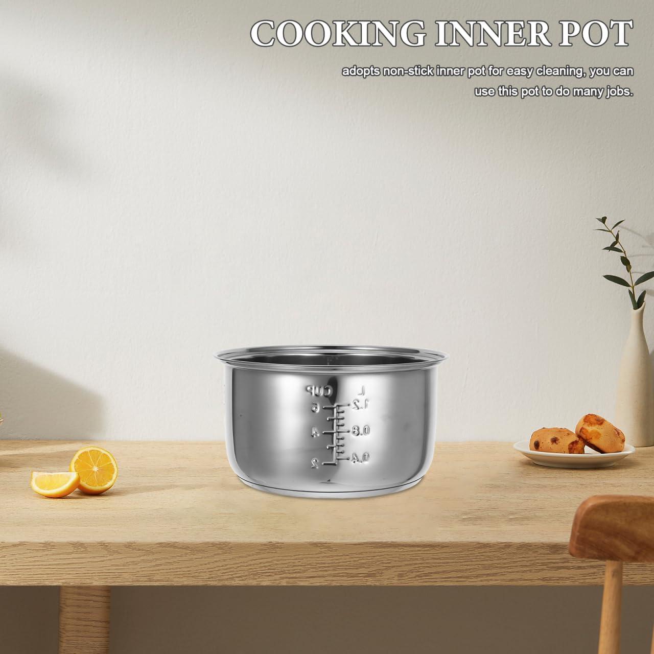 Olla Interior de Acero Inoxidable 3L BRIGHTFUFU para Arrocera