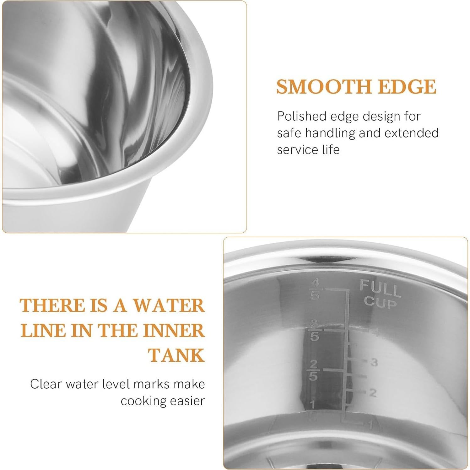 Olla Arrocera Interna 2L MAGICLULU Acero Inoxidable 18x10.5cm