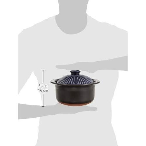 Olla de barro para arroz Ginpo 1.2L lapislázuli doble tapa