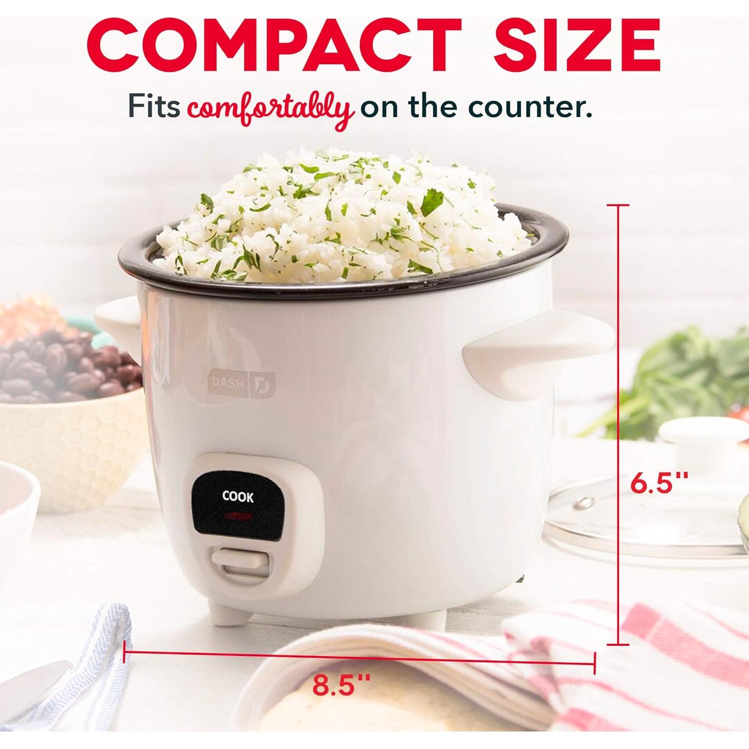 Mini Olla Arrocera y Waffle Maker DASH 2 Tazas Blanca