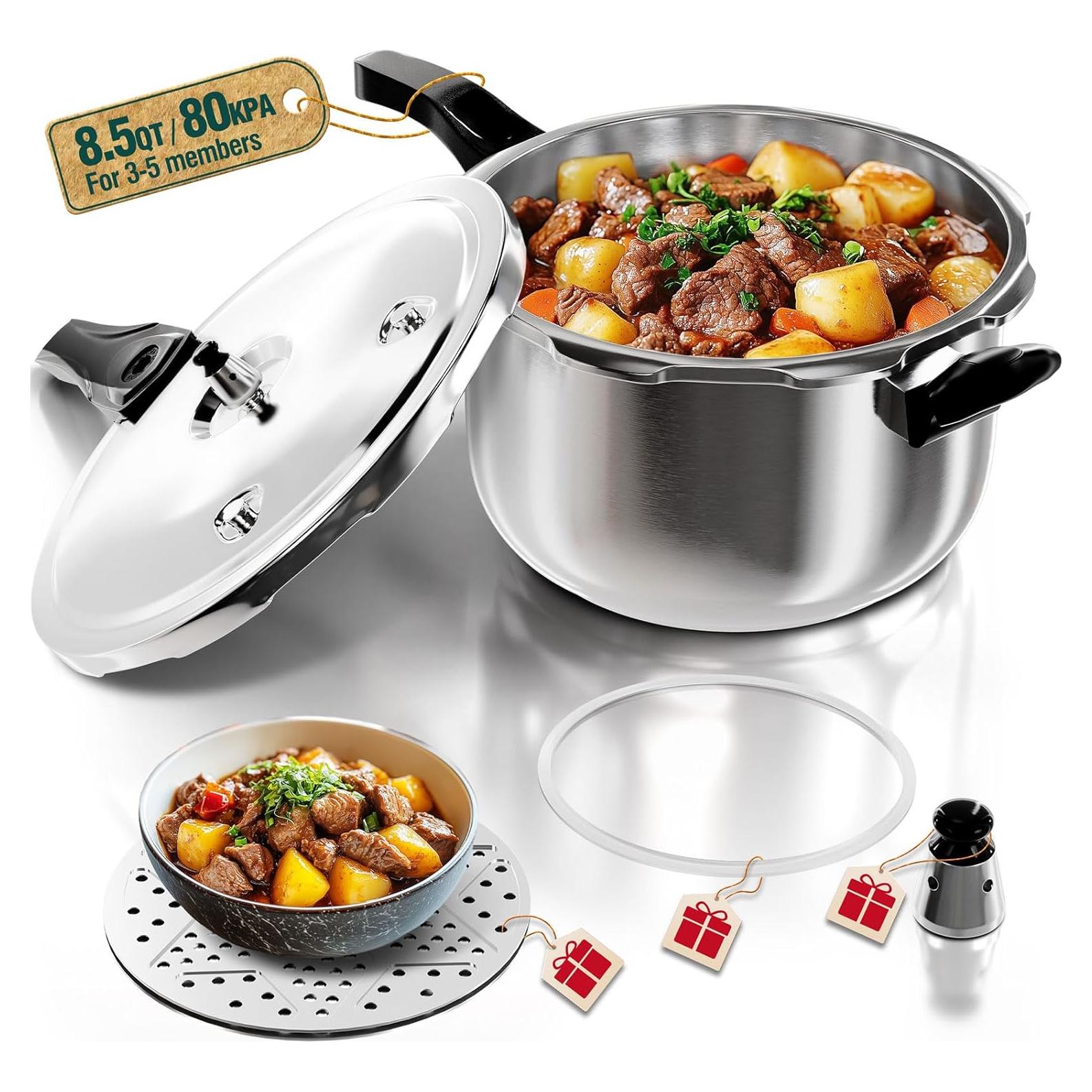 Olla a presión WantJoin 8L acero inoxidable con seguridad