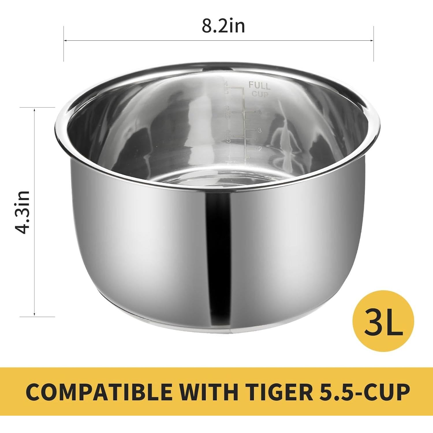 Olla arrocera interior Eiszhjk 5.5 tazas acero inoxidable 304