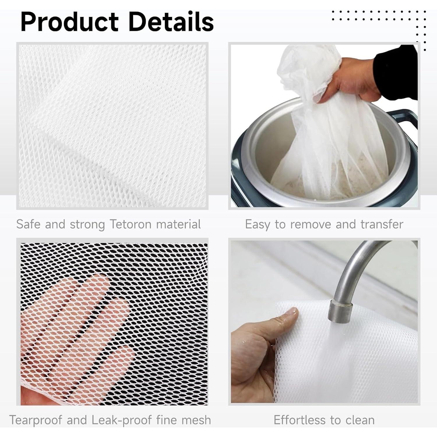 Juego de 6 Redes de Cocción de Arroz Tideme 110x100 cm