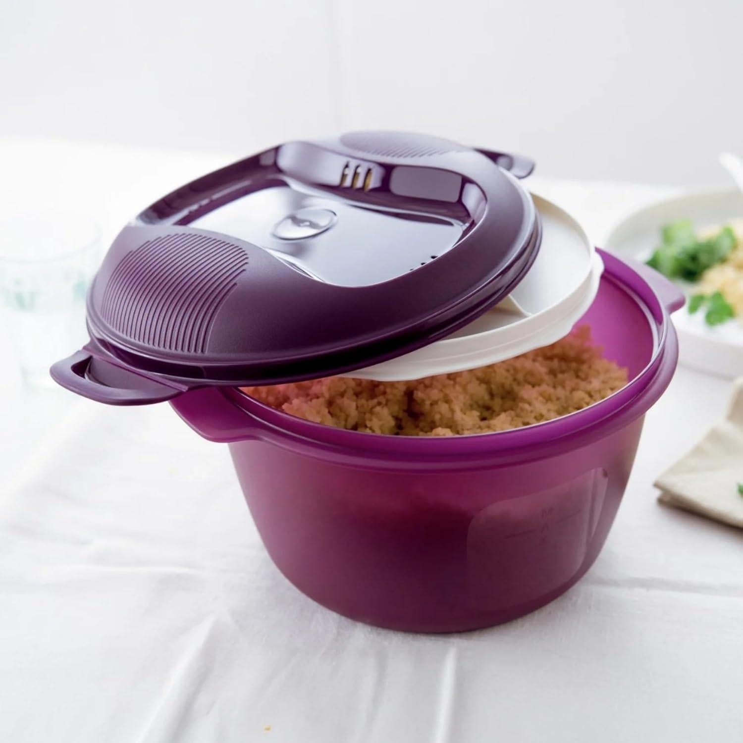Olla Arrocera de Microondas Tupperware Morada 3L 12 Tazas