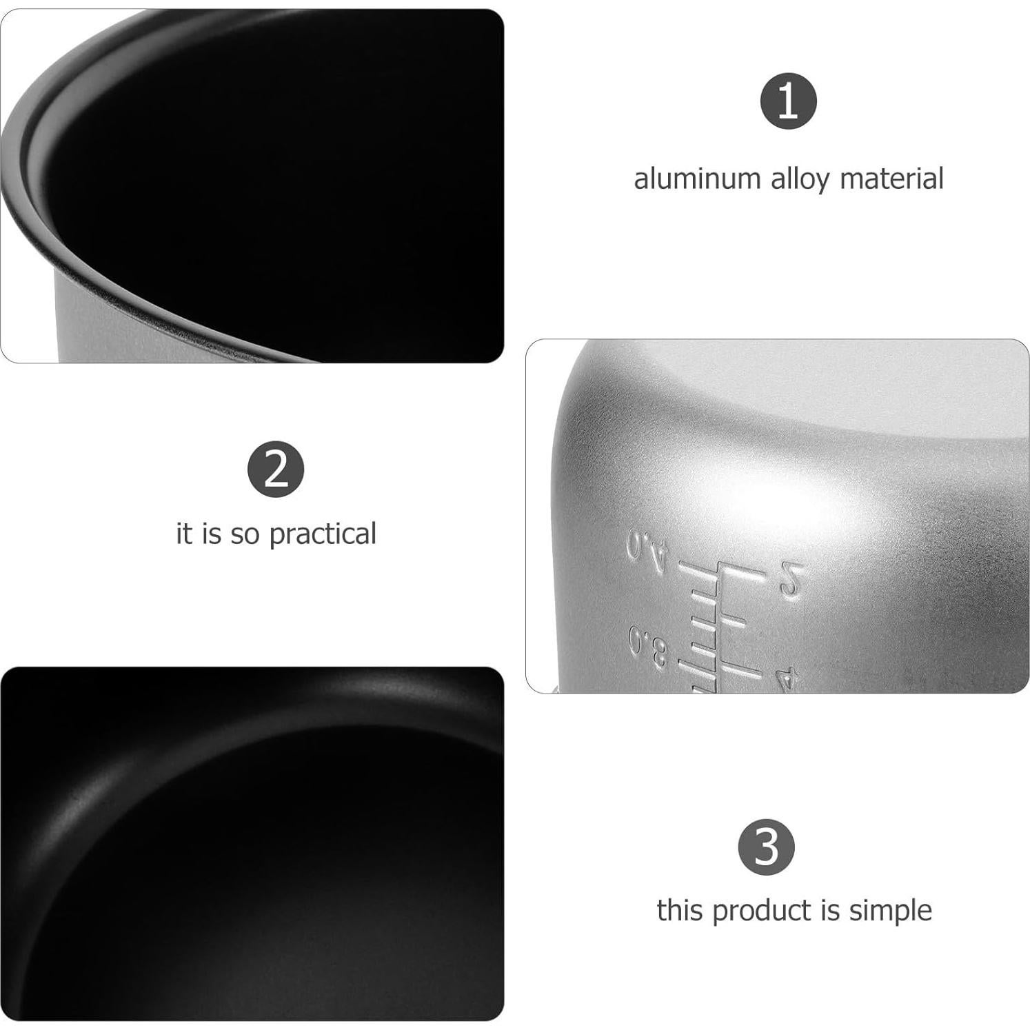 Olla Interior para Arrocera Hemoton 3L Aluminio Plata