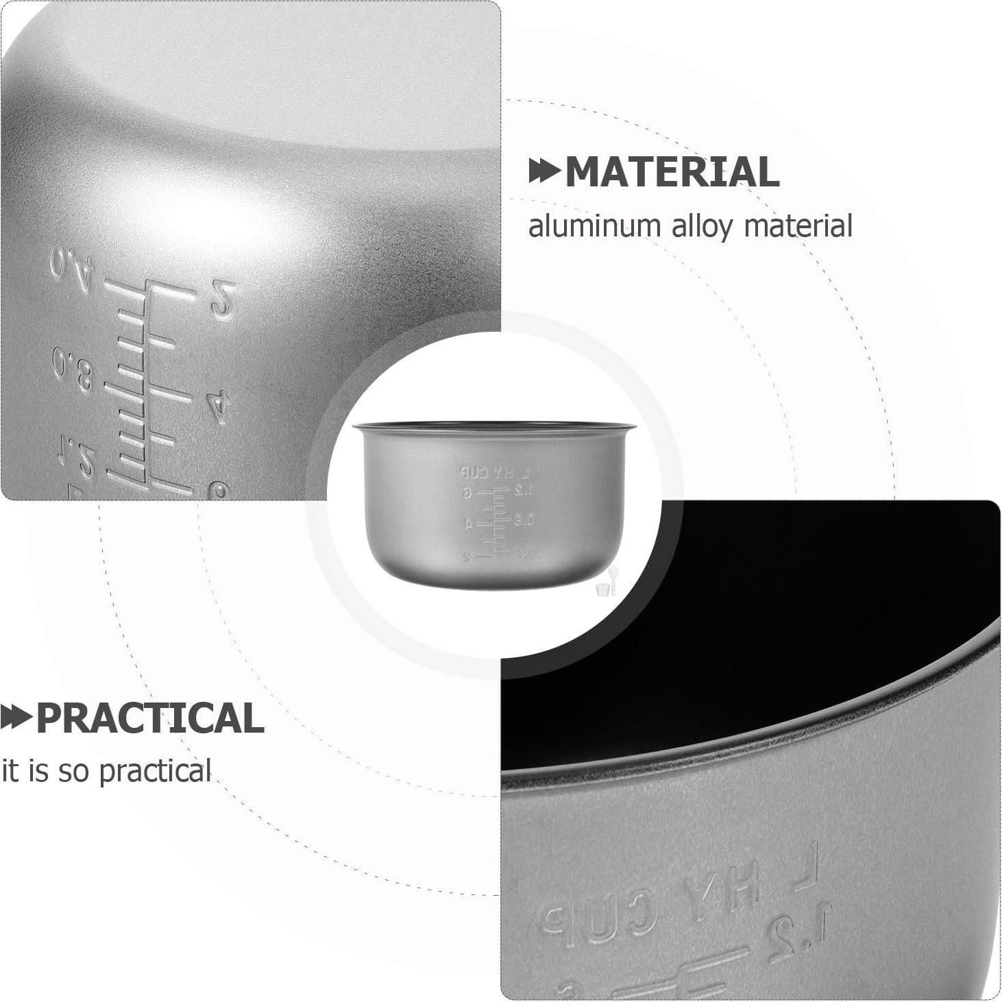 Olla Interior para Arrocera Hemoton 3L Aluminio Plata