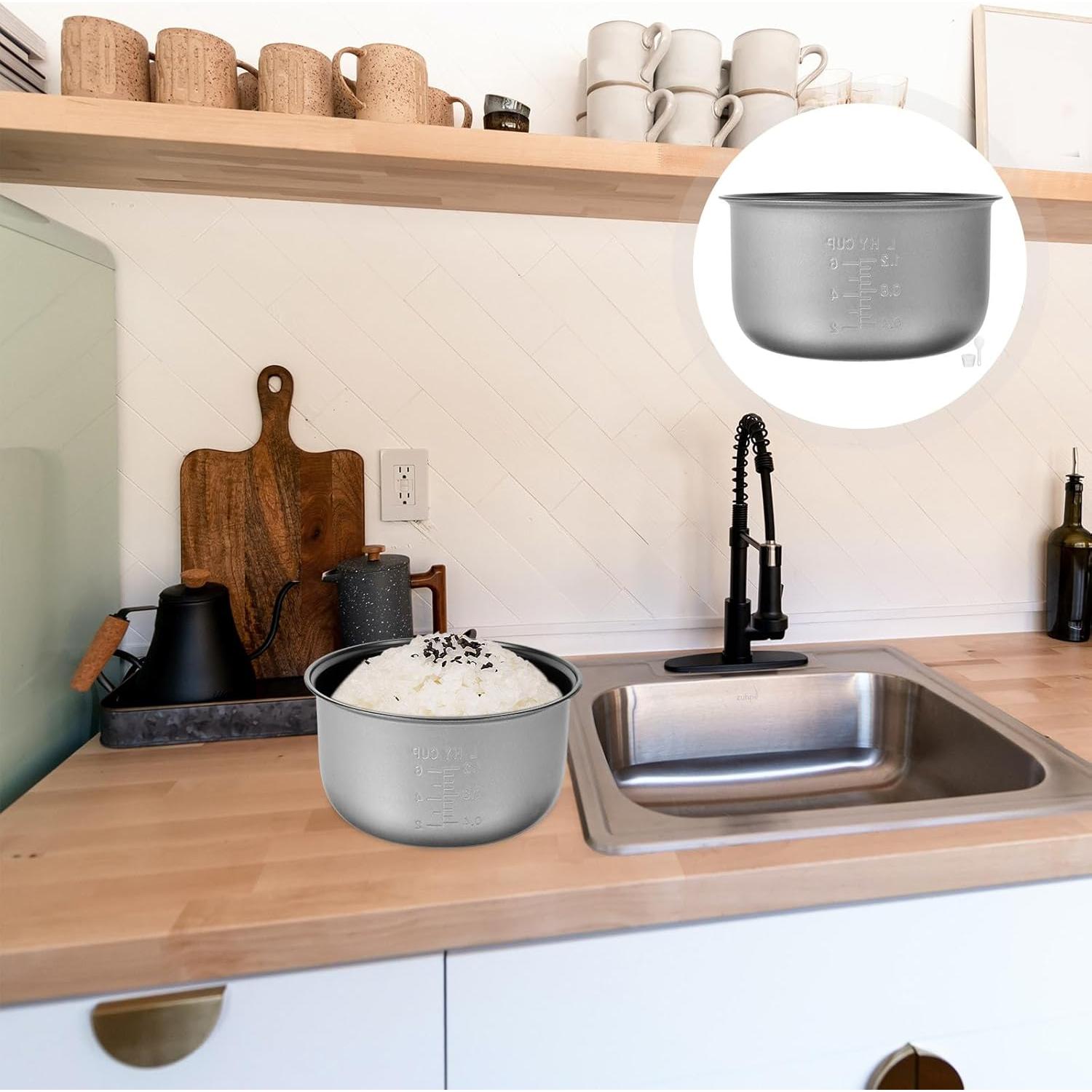 Olla Interior para Arrocera Hemoton 3L Aluminio Plata