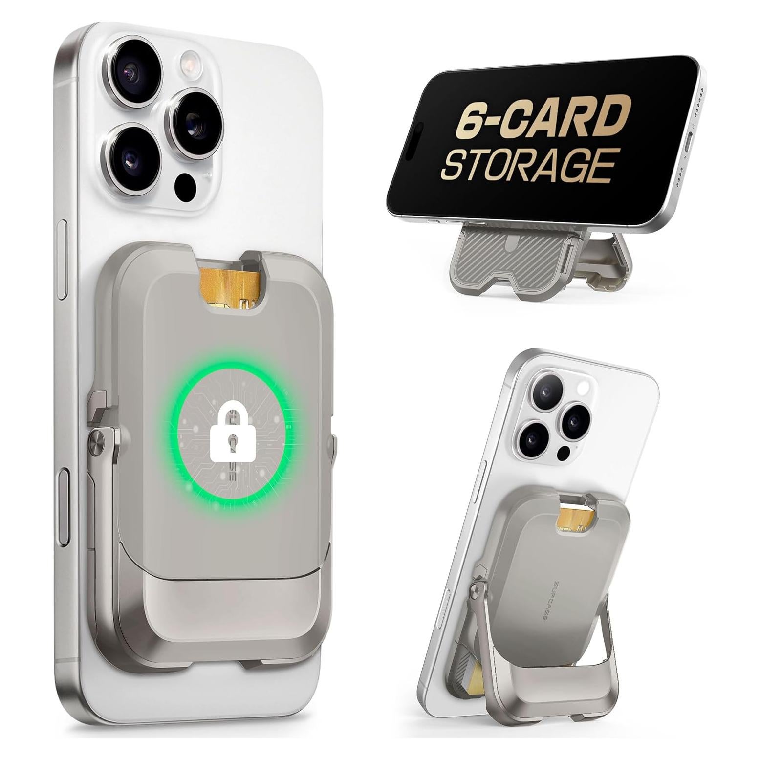 Cartera Magnética SUPCASE para iPhone 16/15/14/13/12 - Gris Helado