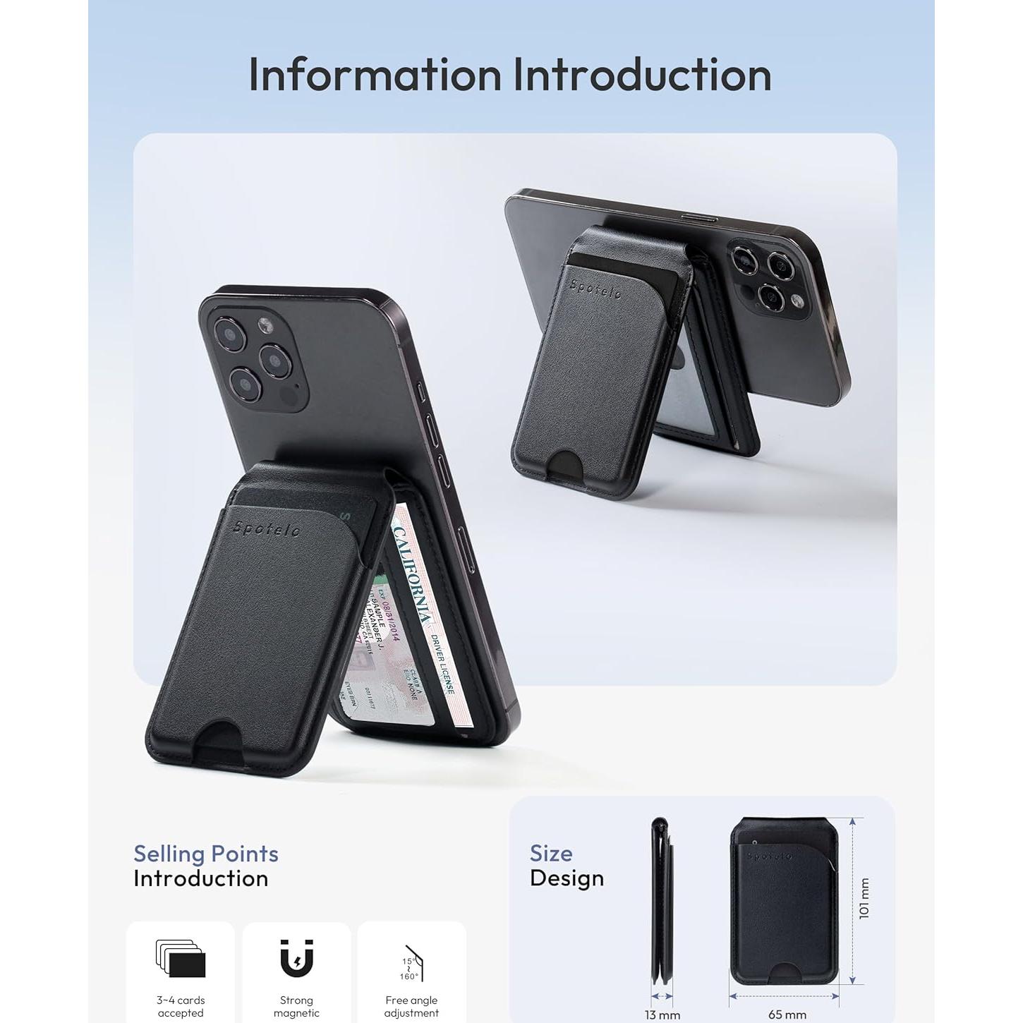 Billetera Magnética de Cuero Spotelo para iPhone 16/15/14/13/12