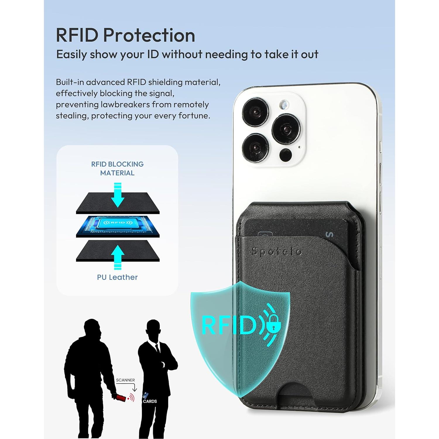 Billetera Magnética de Cuero Spotelo para iPhone 16/15/14/13/12