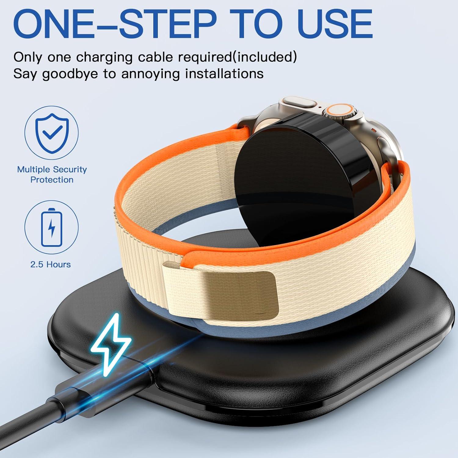 Soporte de Carga Magnético ZIKUREL para Apple Watch - Carga Rápida y Modo Noche