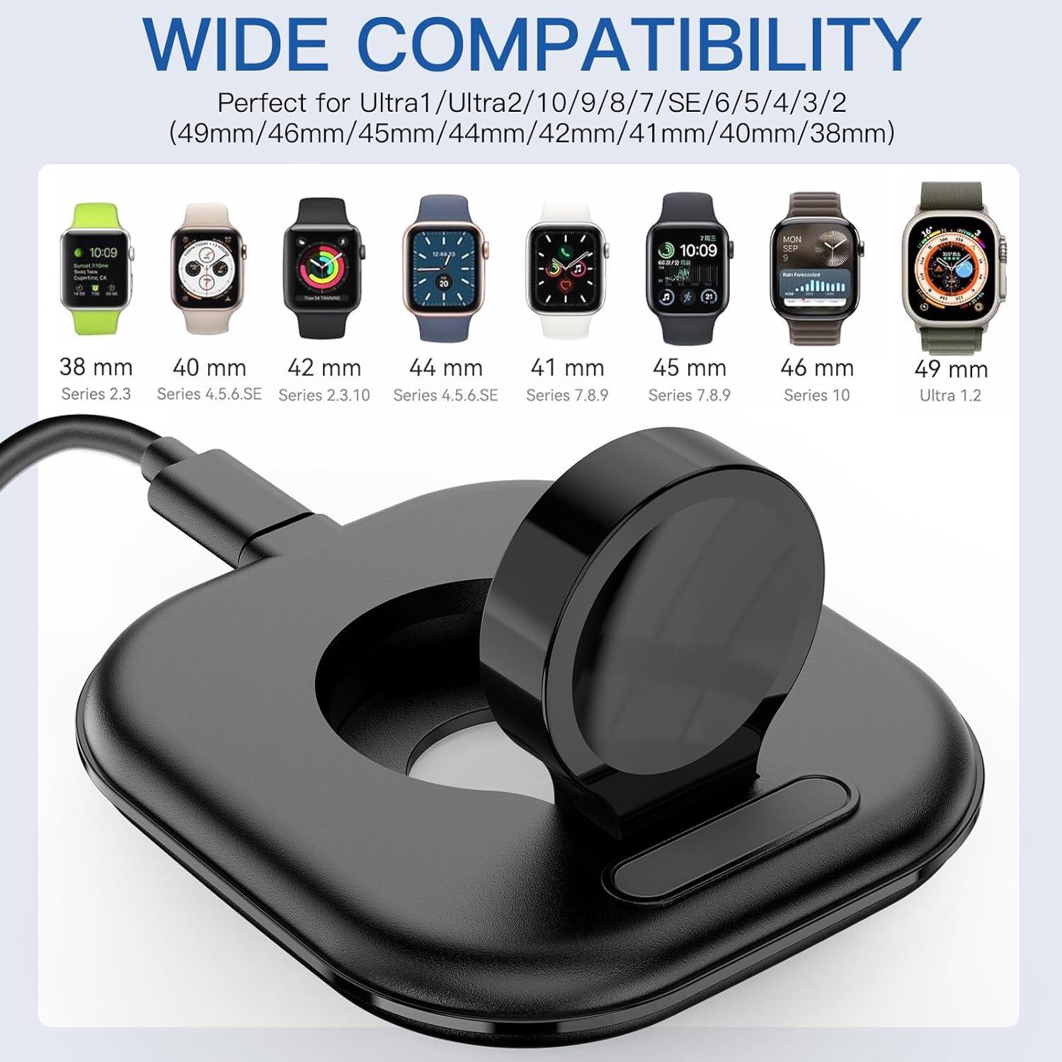 Soporte de Carga Magnético ZIKUREL para Apple Watch - Carga Rápida y Modo Noche