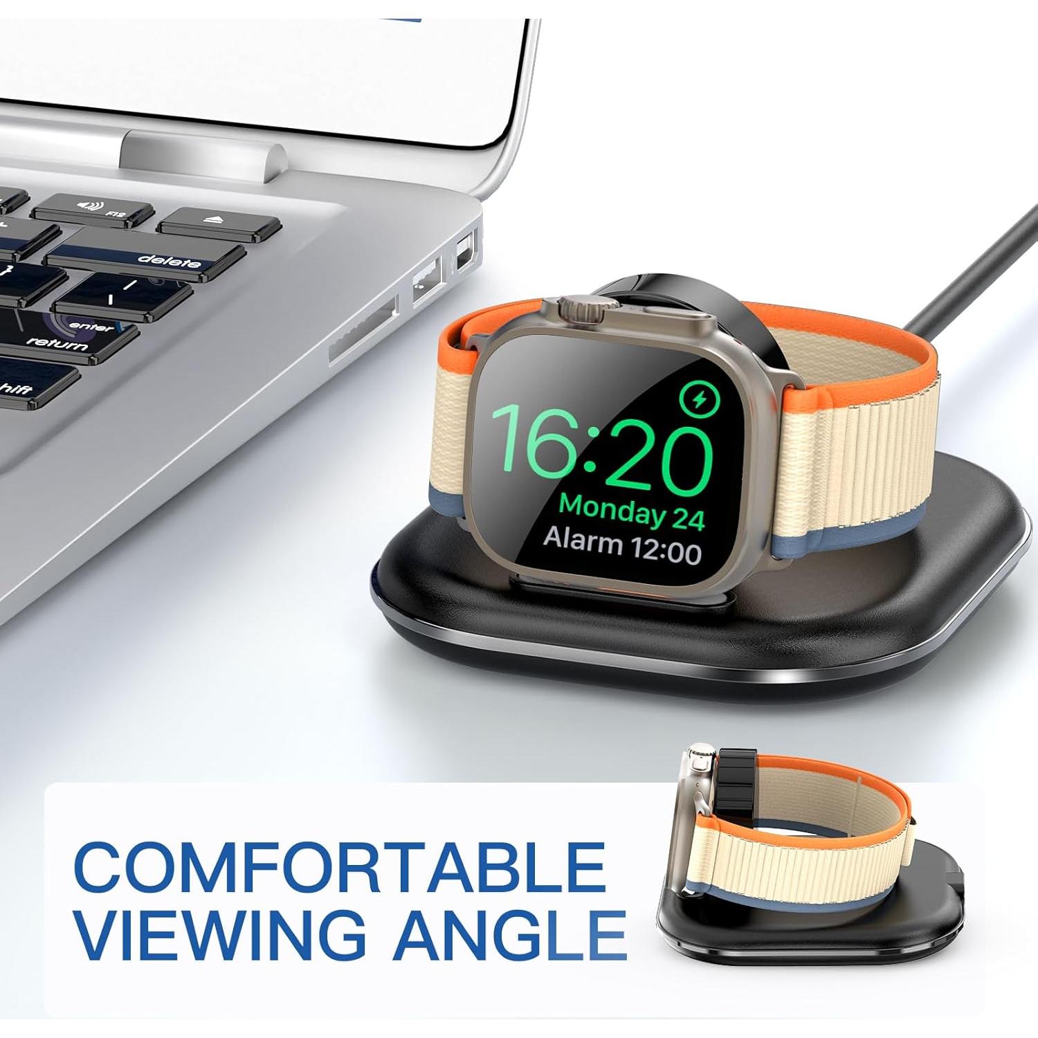 Soporte de Carga Magnético ZIKUREL para Apple Watch - Carga Rápida y Modo Noche