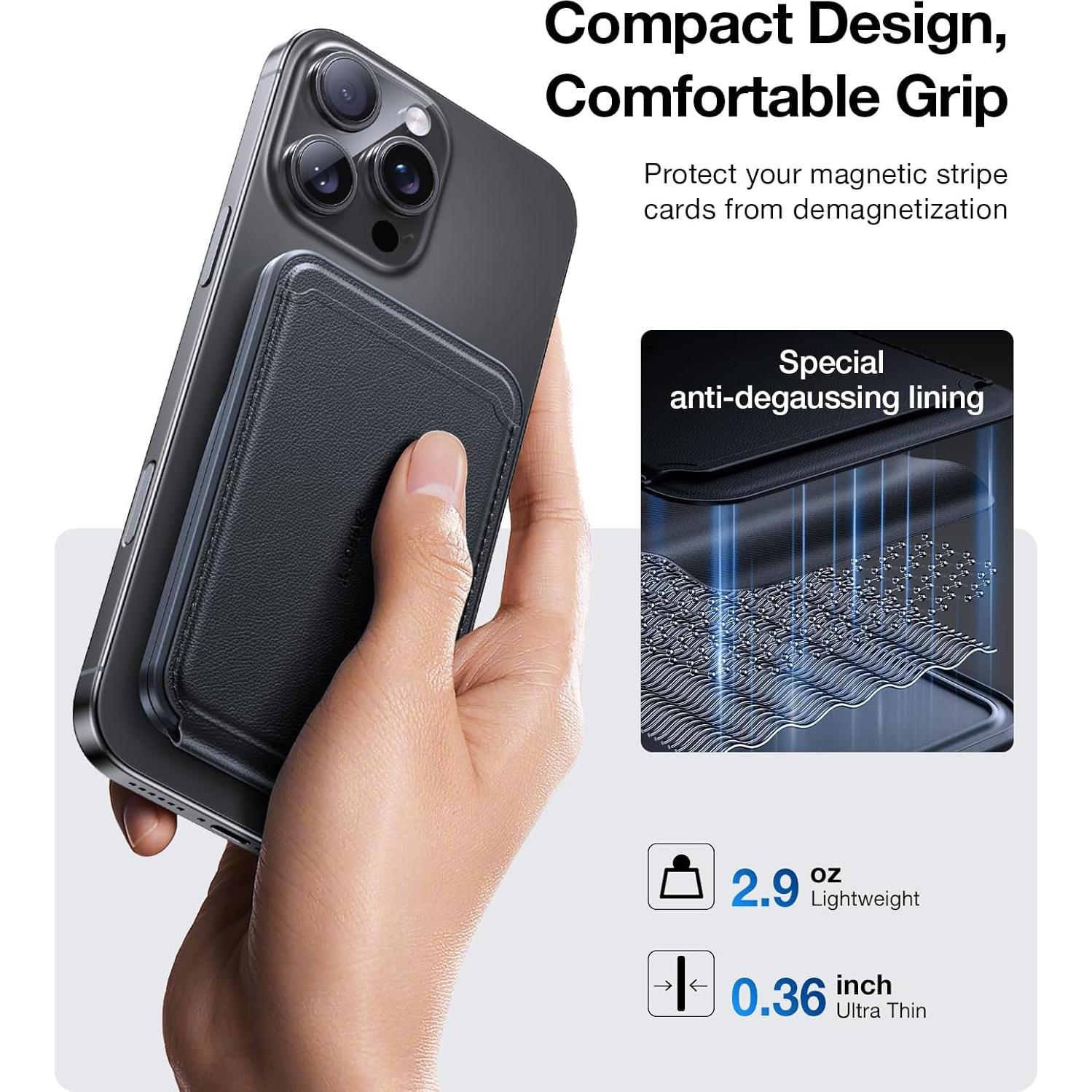 Cartera Magnética TORRAS Slim para iPhone y Samsung - Negro