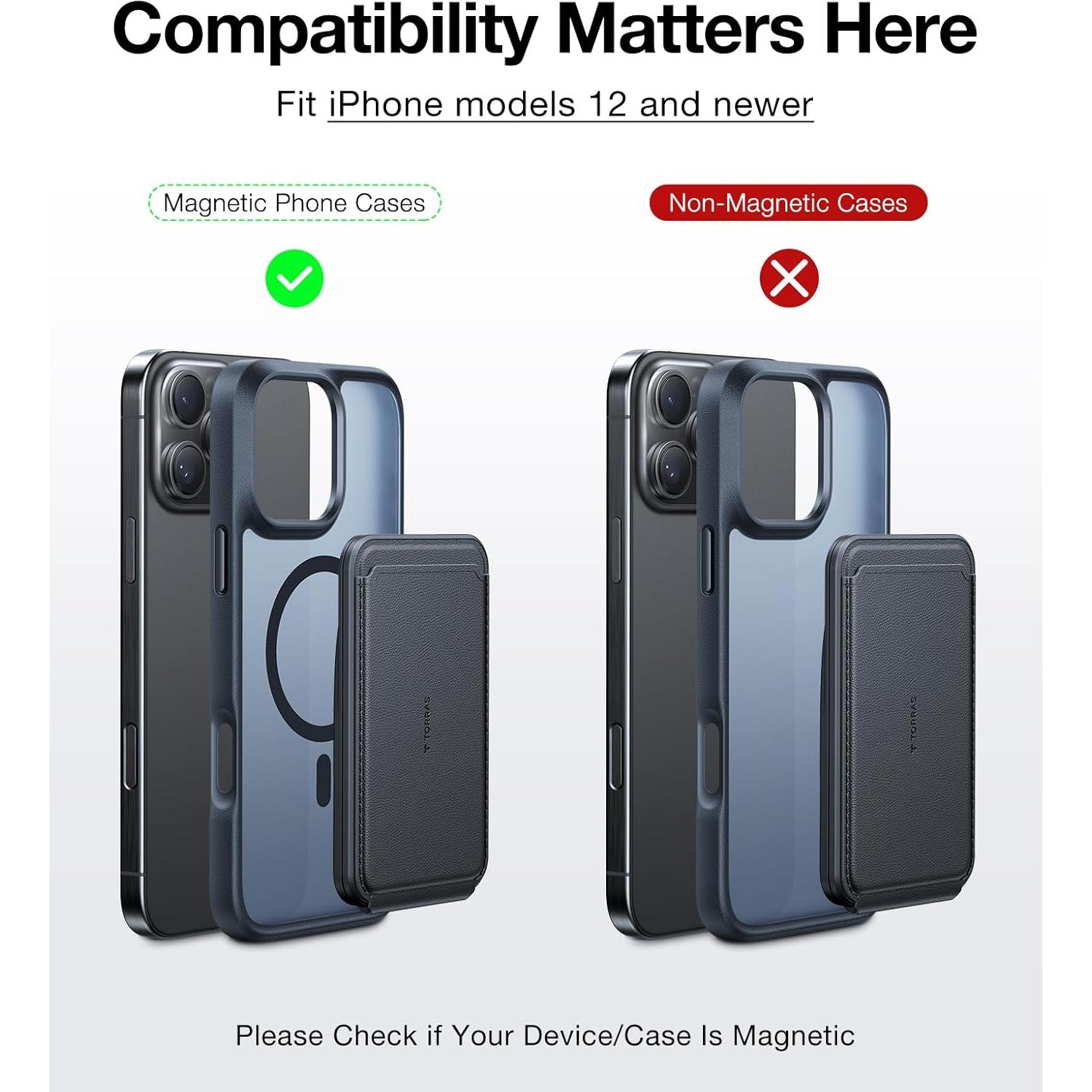 Cartera Magnética TORRAS Slim para iPhone y Samsung - Negro