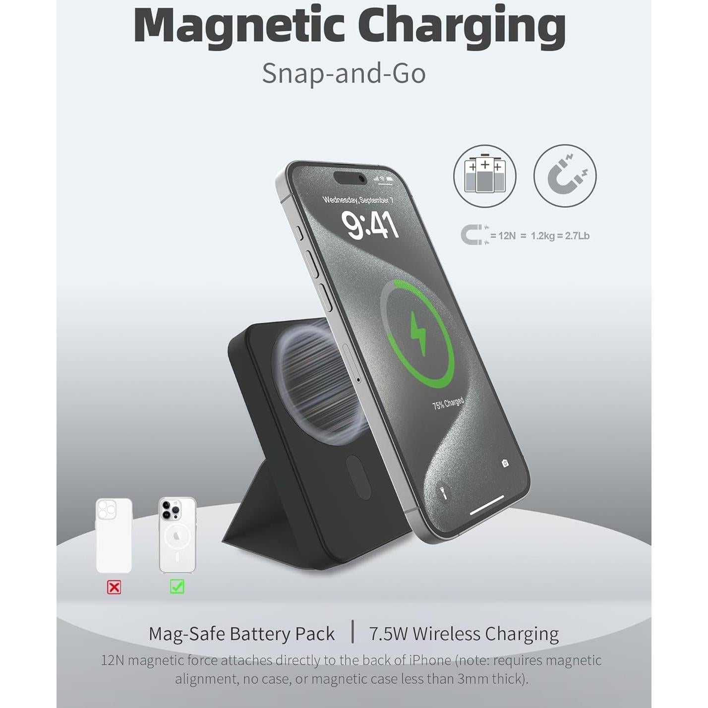 Banco de Poder Magnético Manopola S400 5000mAh Carga Rápida