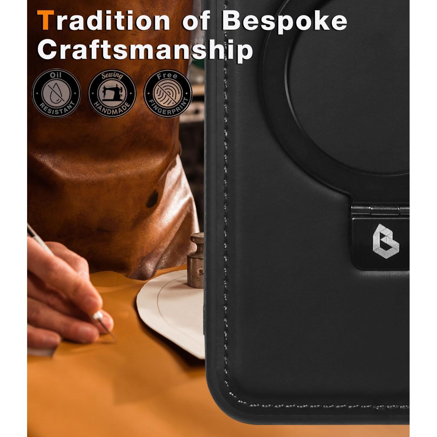 Funda de cuero BULLROYE para Samsung Galaxy S25 con soporte