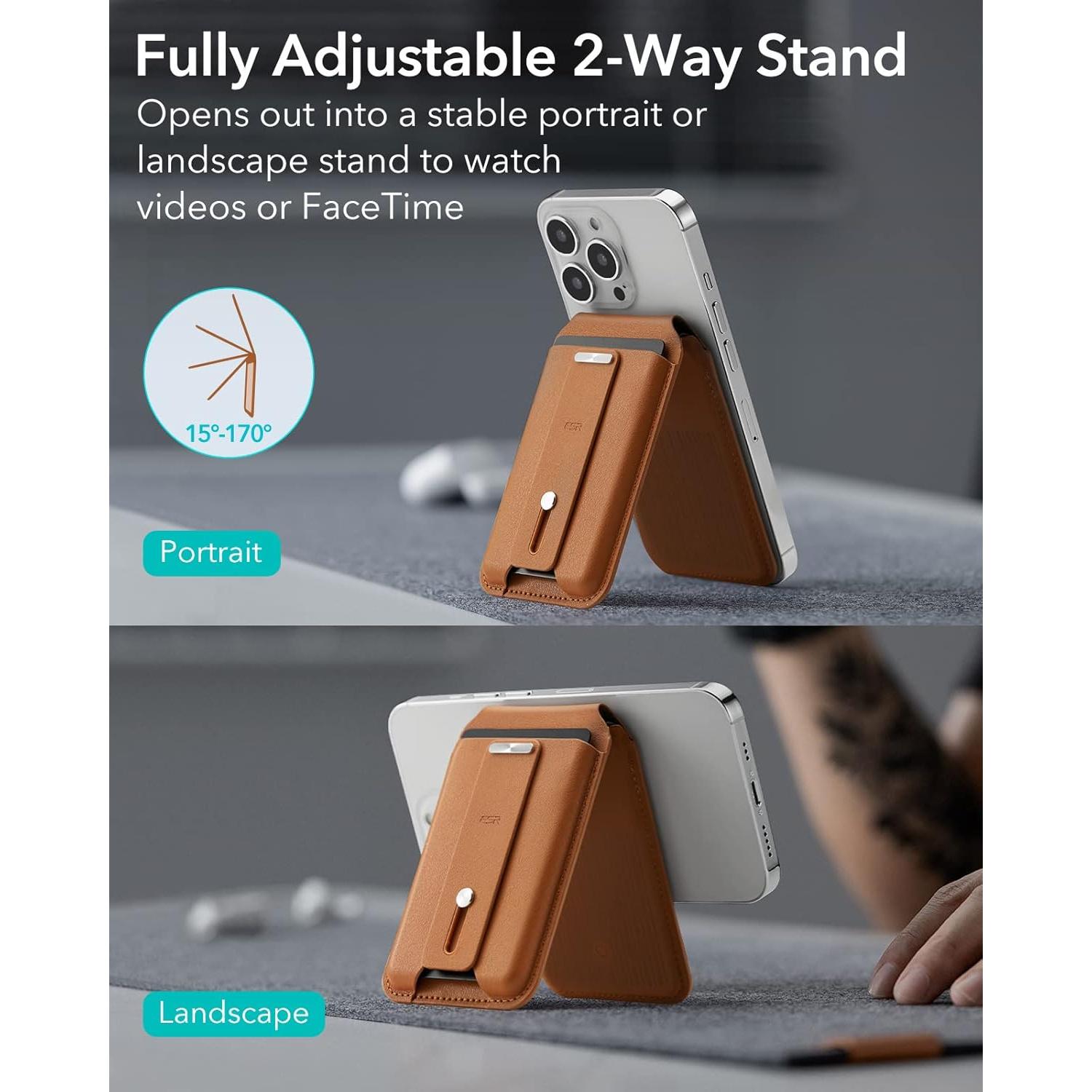 Cartera MagSafe ESR con Encontrar Mi para iPhone Marrón