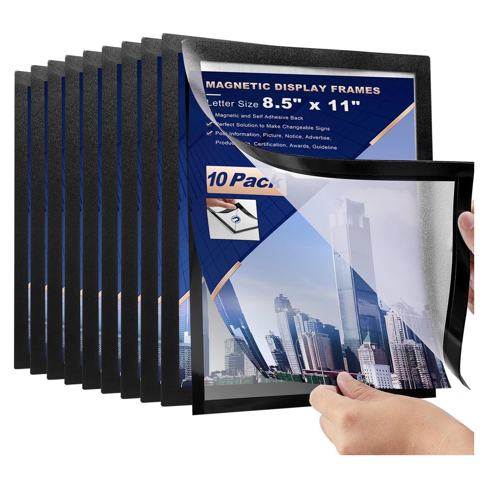 10 Soportes Magnéticos Nellvita 21.6x27.9cm PVC Autoadhesivos