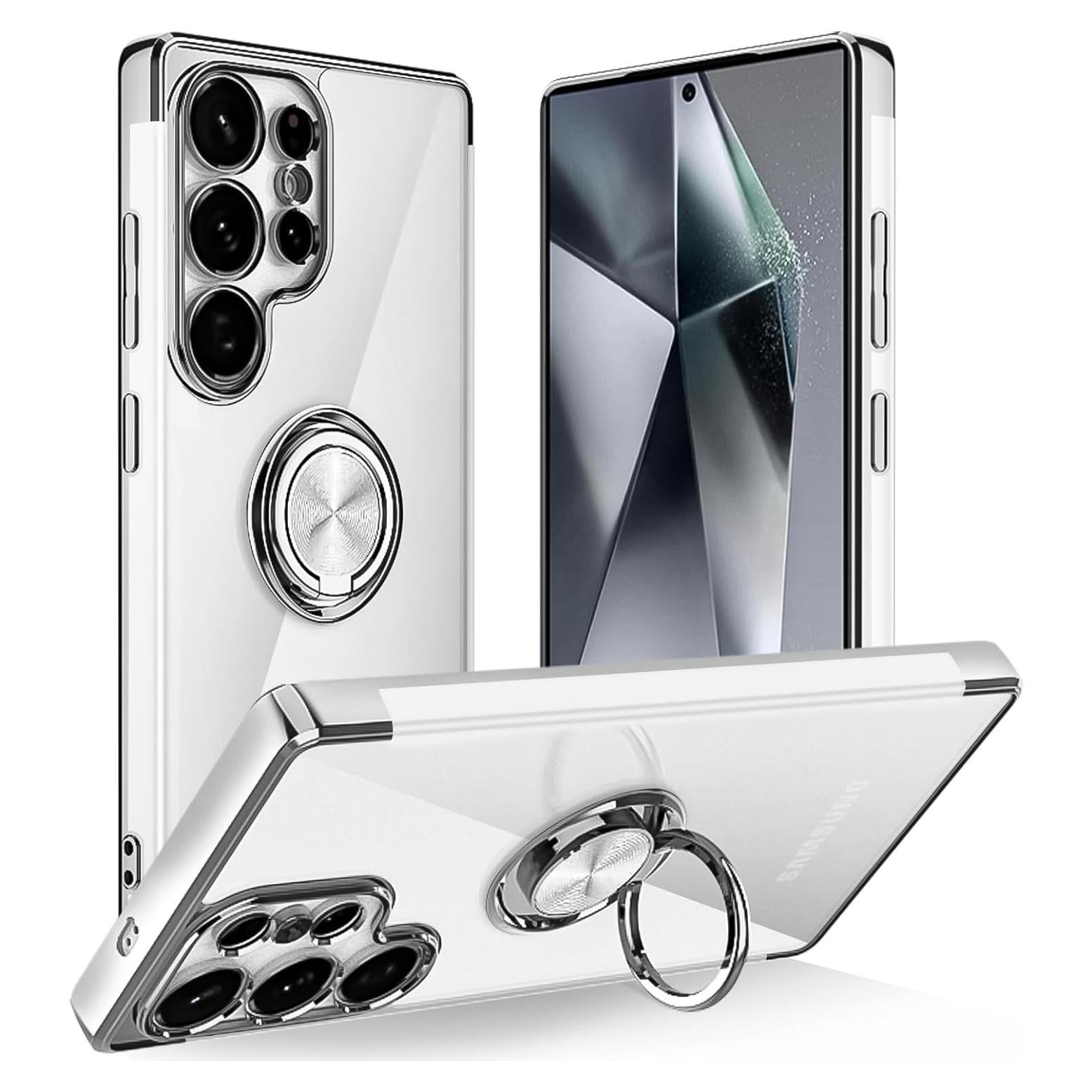 Funda TPU Samsung Galaxy S25 Ultra Plata con Soporte Magnético