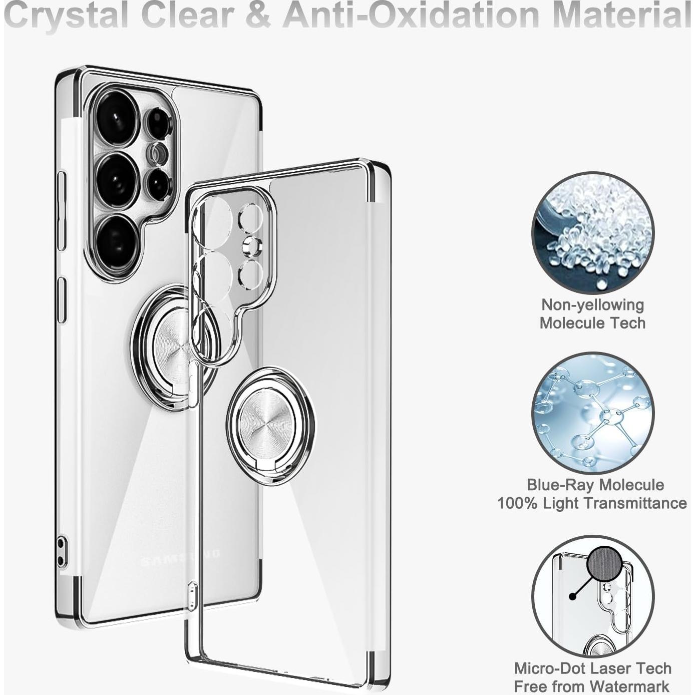 Funda TPU Samsung Galaxy S25 Ultra Plata con Soporte Magnético