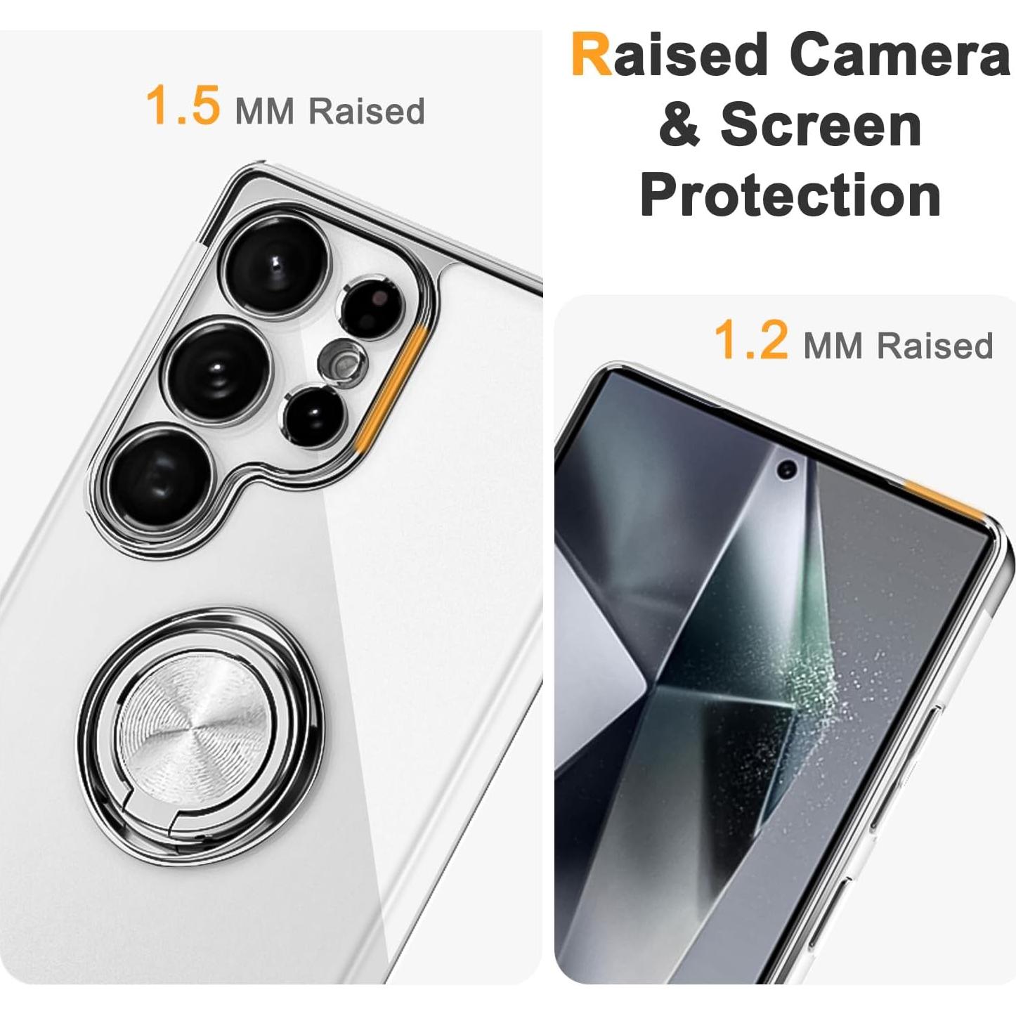 Funda TPU Samsung Galaxy S25 Ultra Plata con Soporte Magnético