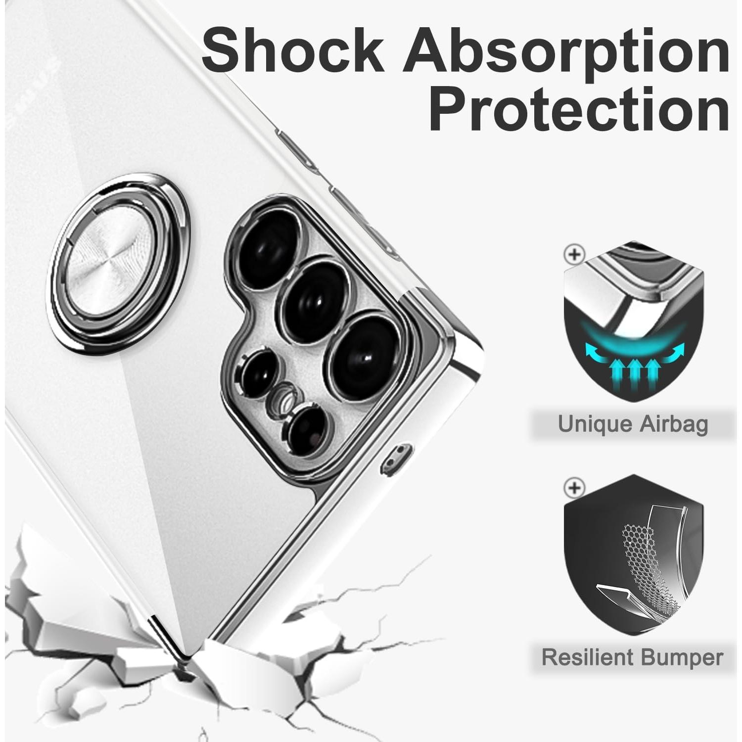 Funda TPU Samsung Galaxy S25 Ultra Plata con Soporte Magnético