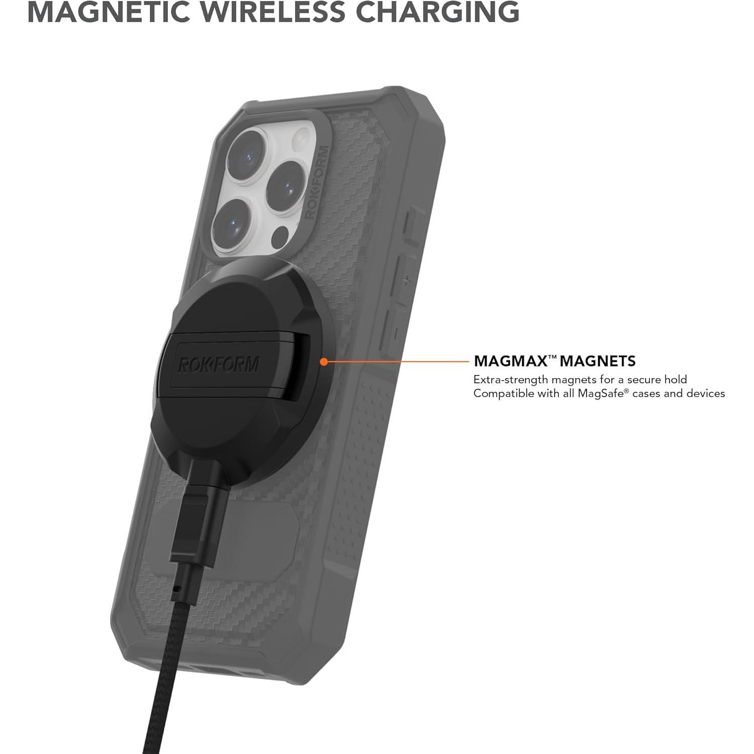 Cargador Inalámbrico Magnético Rokform 15W con Soporte