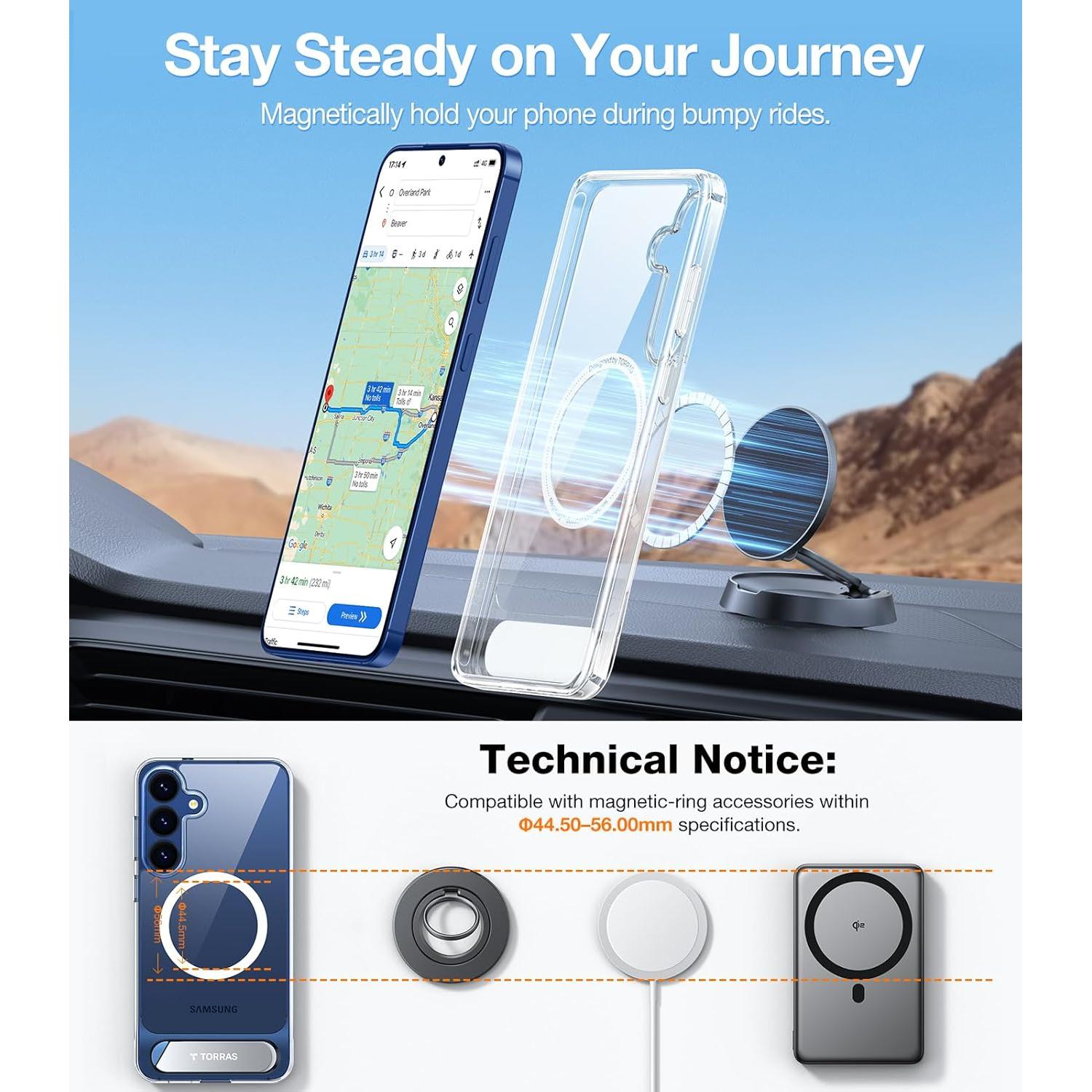 Funda Magnética TORRAS para Samsung Galaxy S25 Transparente