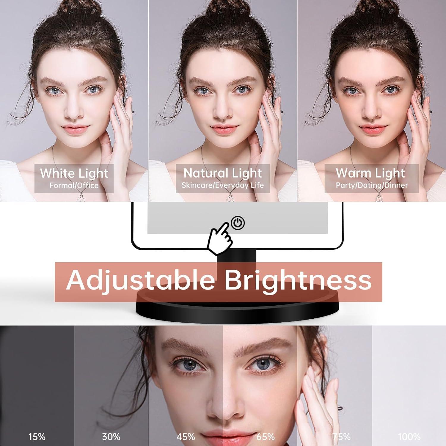 Espejo de Maquillaje Iluminado FUNTOUCH 36.9x22.8cm 10X