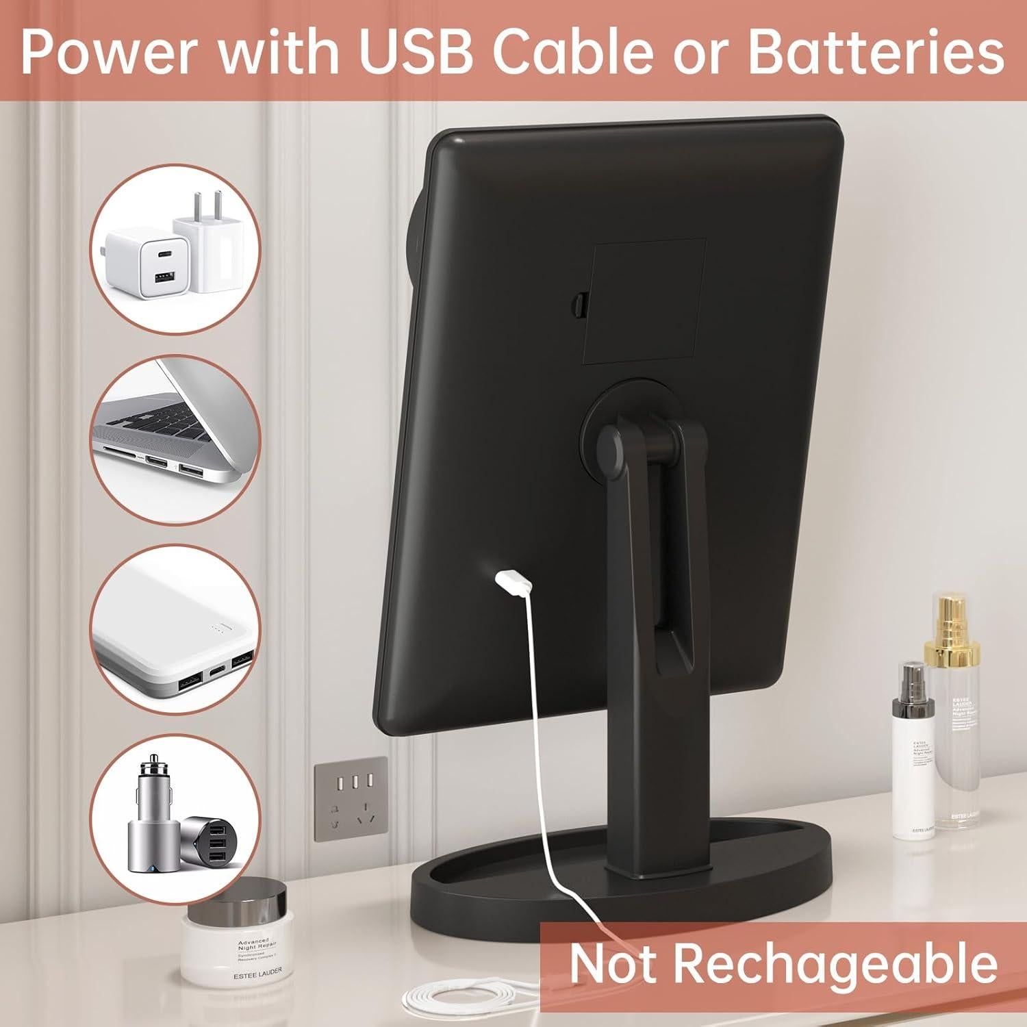 Espejo de Maquillaje Iluminado FUNTOUCH 36.9x22.8cm 10X