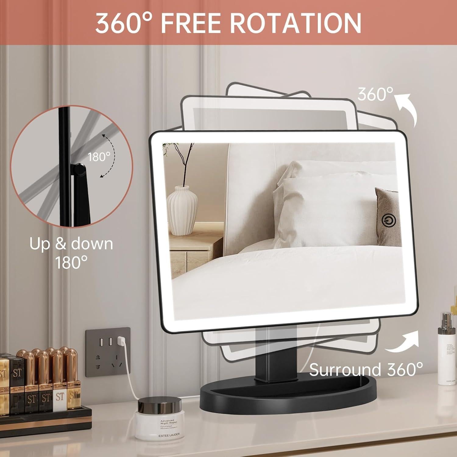 Espejo de Maquillaje Iluminado FUNTOUCH 36.9x22.8cm 10X