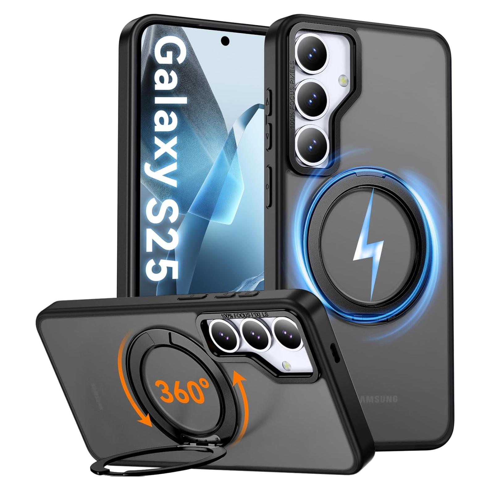 Funda Samsung Galaxy S25 Oneagle Translúcida 6.2" con Soporte 360°