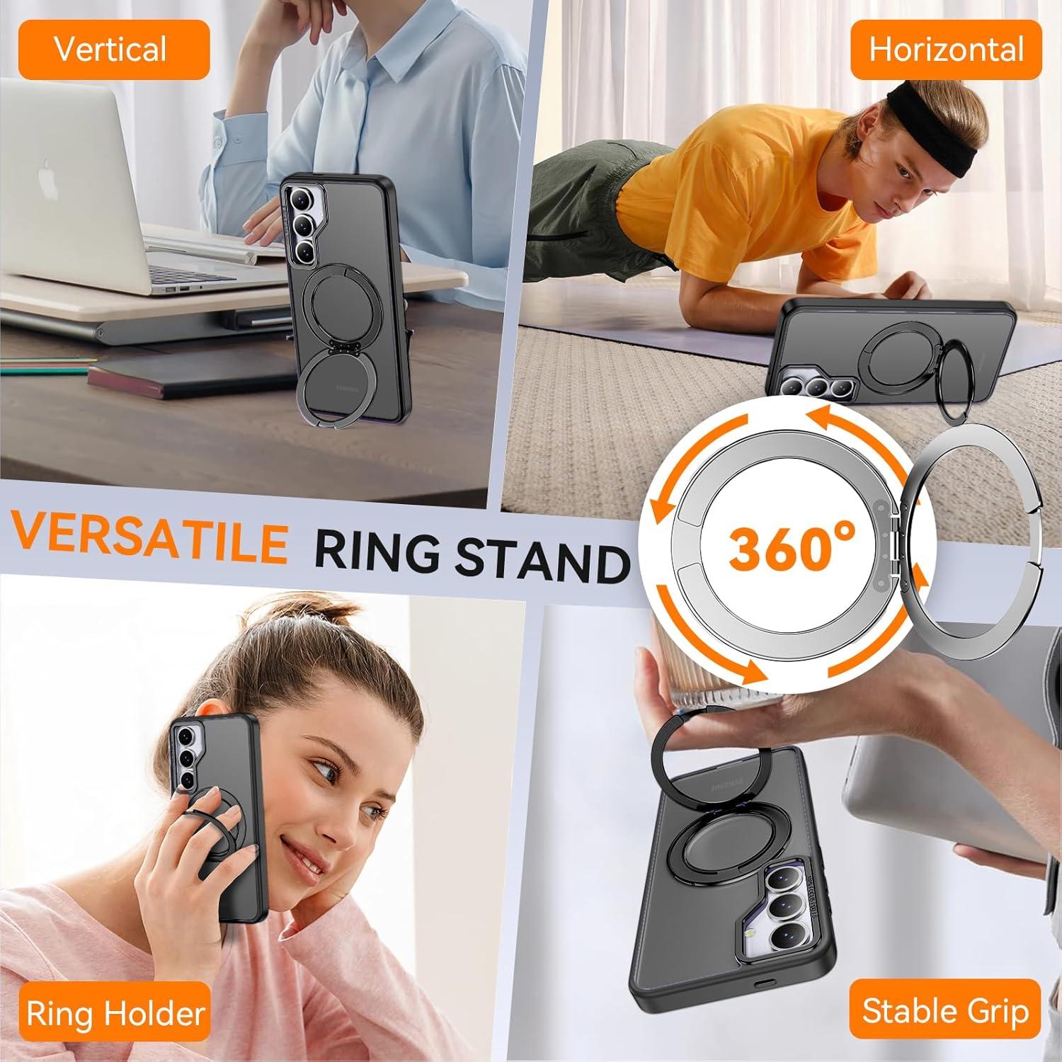 Funda Samsung Galaxy S25 Oneagle Translúcida 6.2" con Soporte 360°