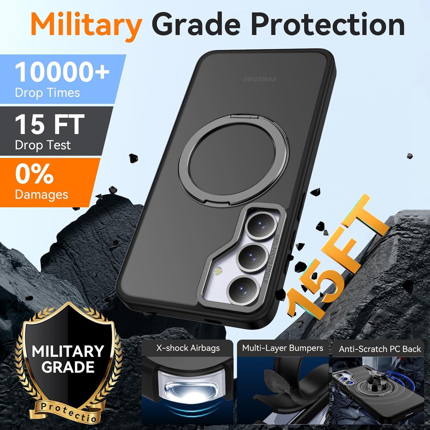 Funda Samsung Galaxy S25 Oneagle Translúcida 6.2" con Soporte 360°