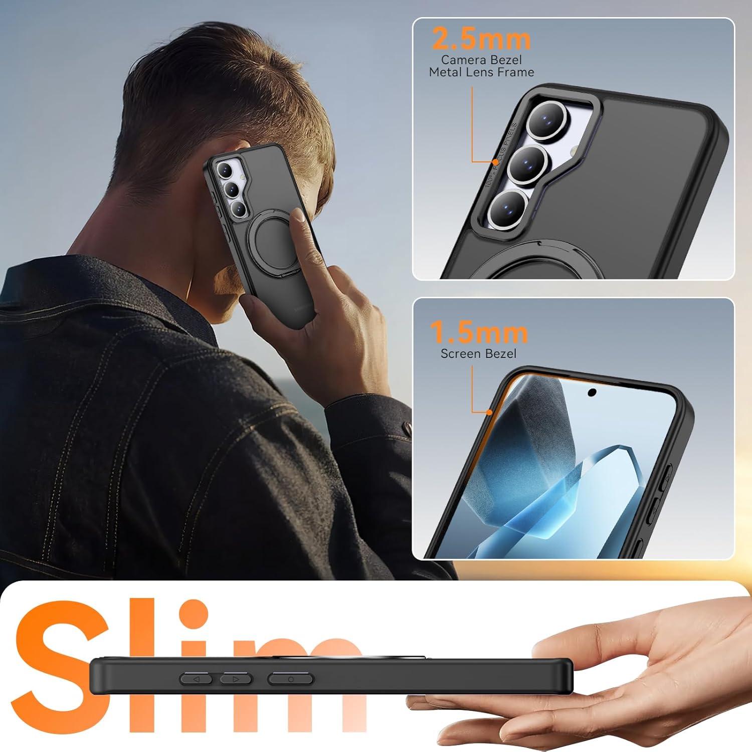 Funda Samsung Galaxy S25 Oneagle Translúcida 6.2" con Soporte 360°