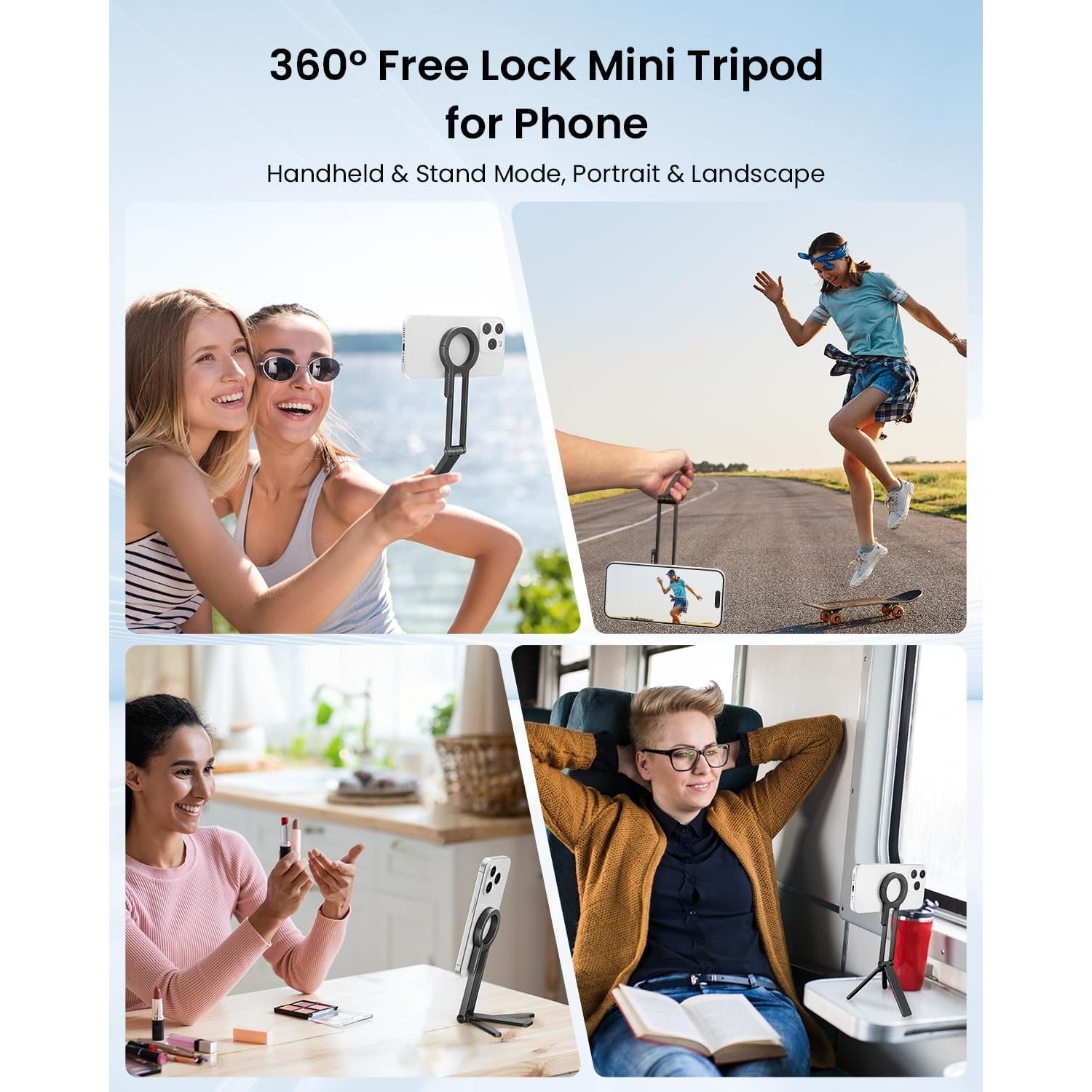 Trípode Magnético Maectech para Smartphone 3 en 1 Plegable