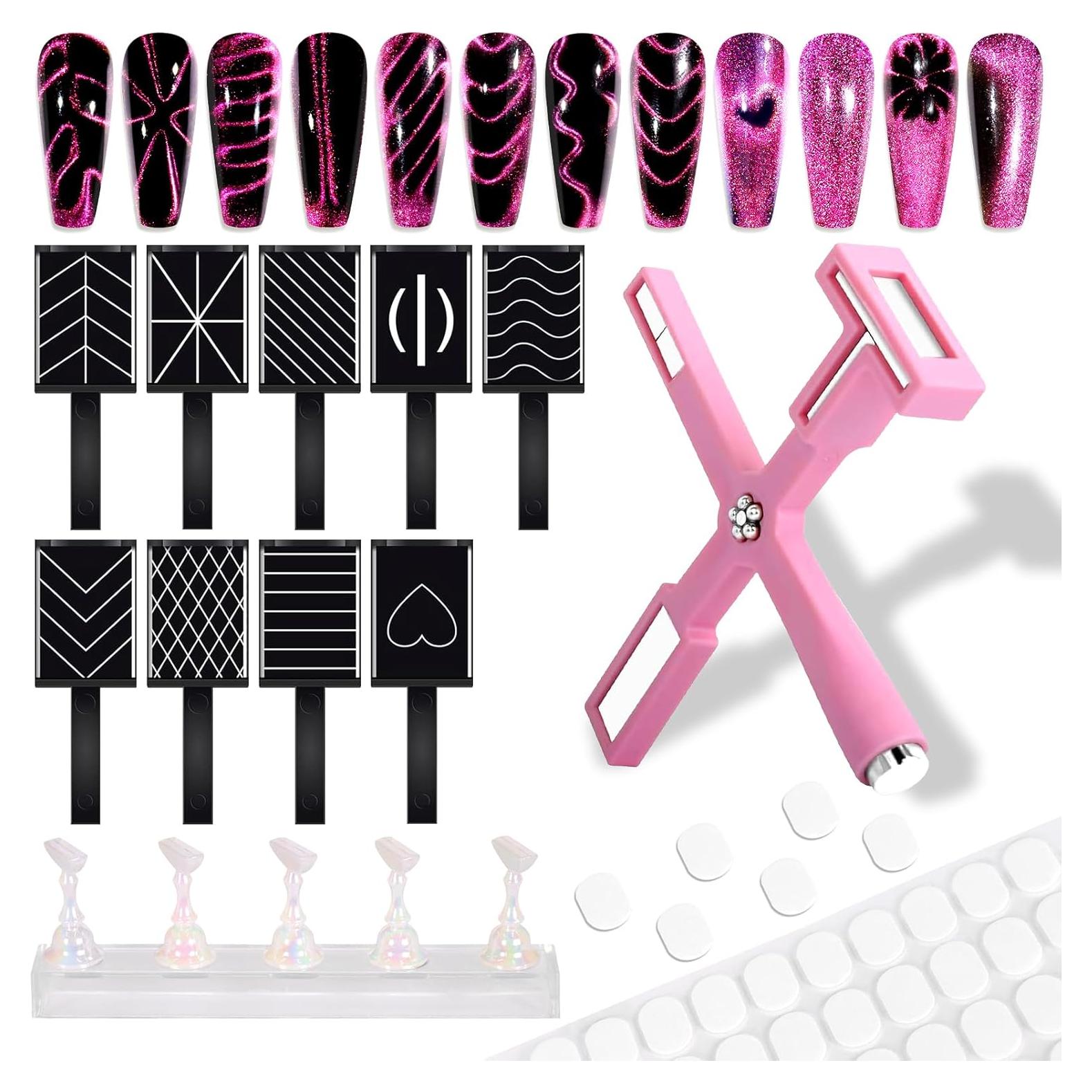 Kit de Herramientas para Uñas Laza 5-en-1 con Imán Rosa