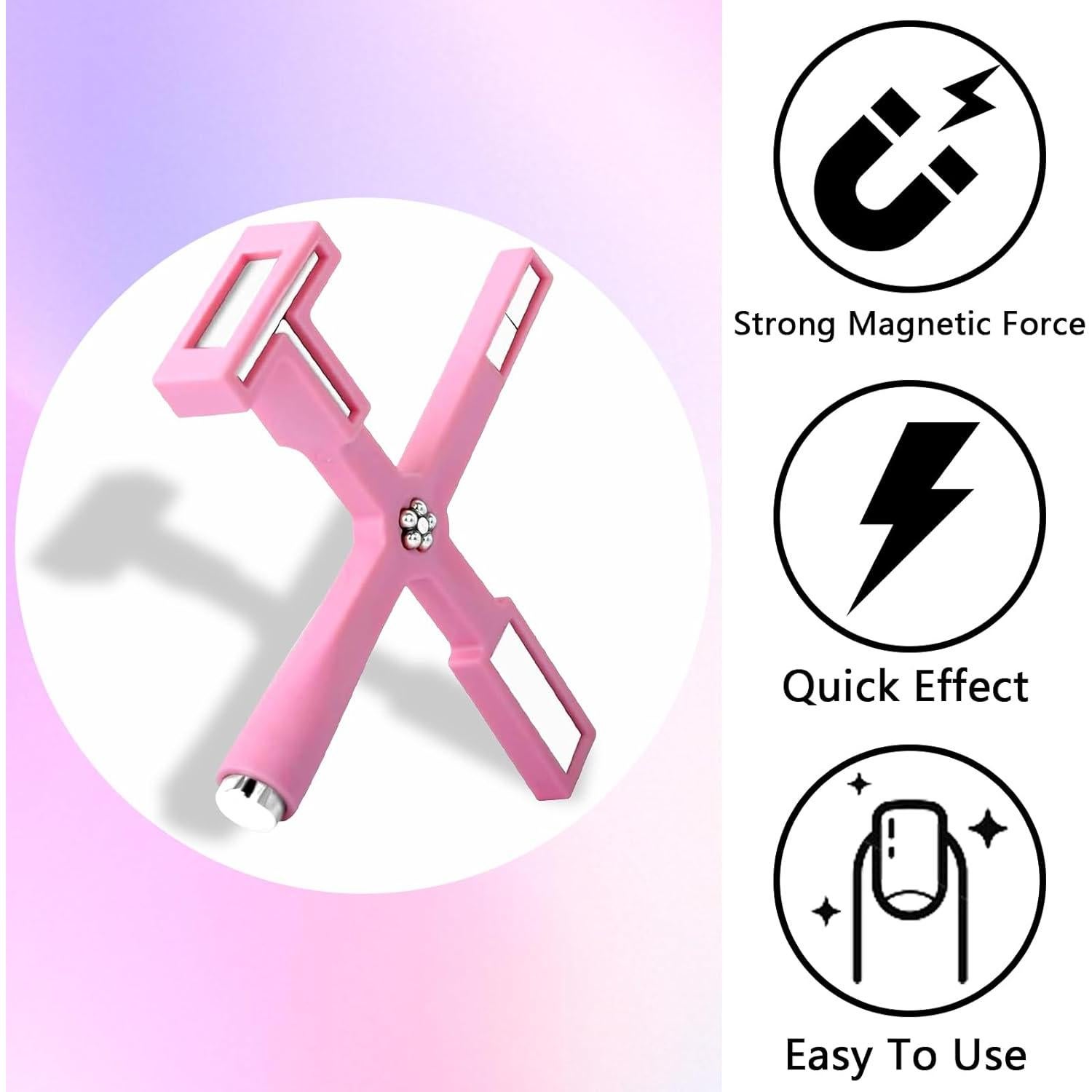 Kit de Herramientas para Uñas Laza 5-en-1 con Imán Rosa