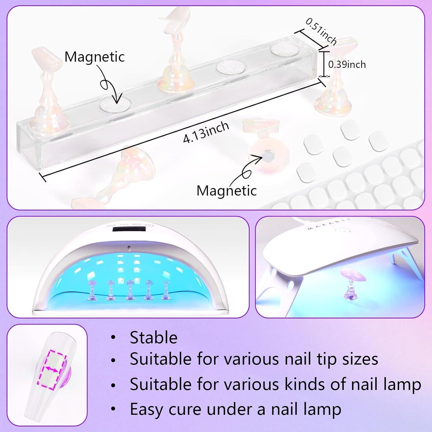 Kit de Herramientas para Uñas Laza 5-en-1 con Imán Rosa