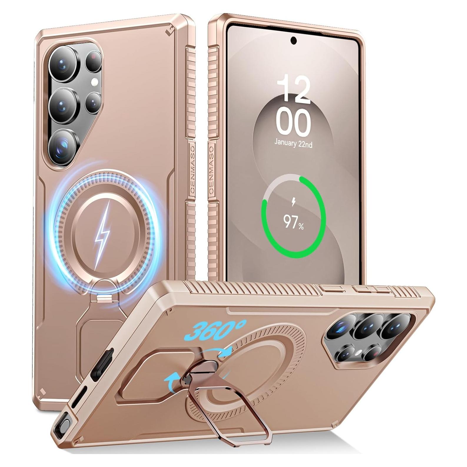 Funda Magnética CENMASO para Samsung Galaxy S25 Ultra Dorado