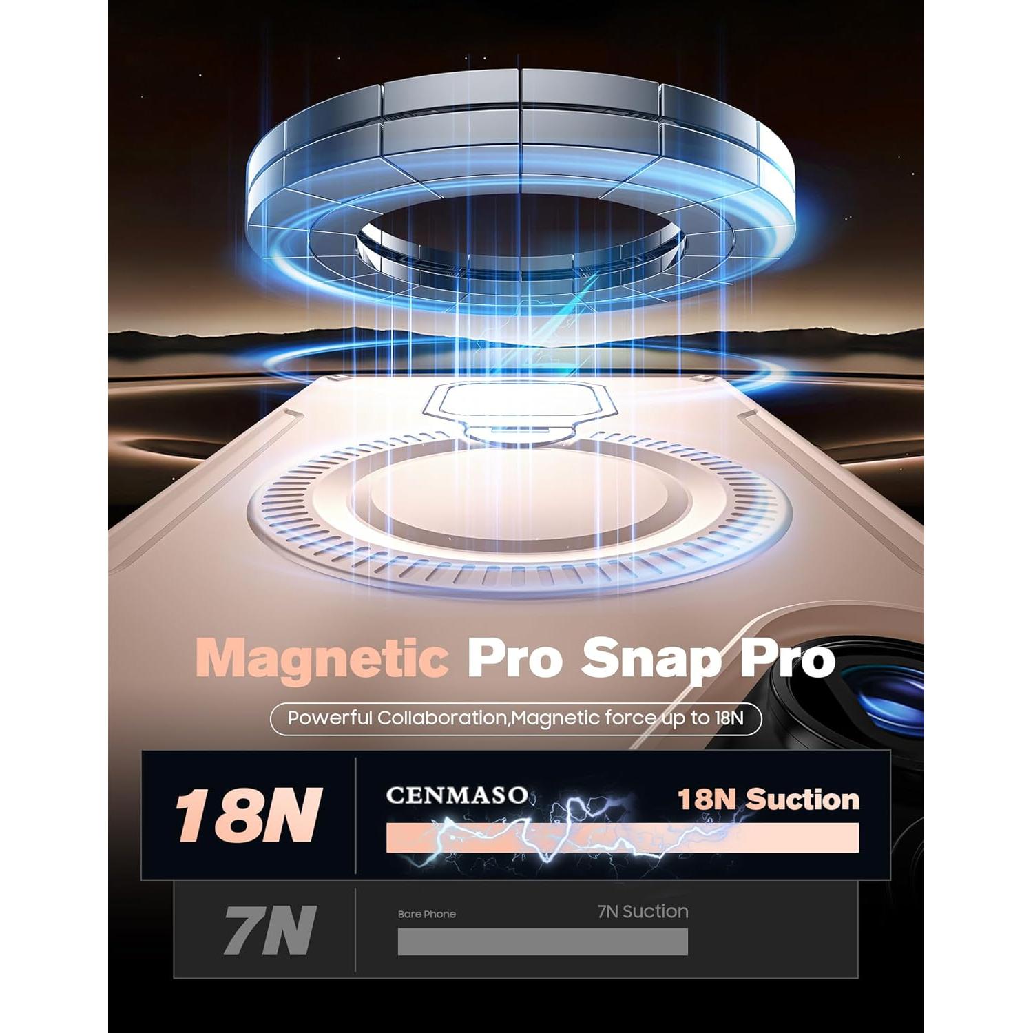 Funda Magnética CENMASO para Samsung Galaxy S25 Ultra Dorado